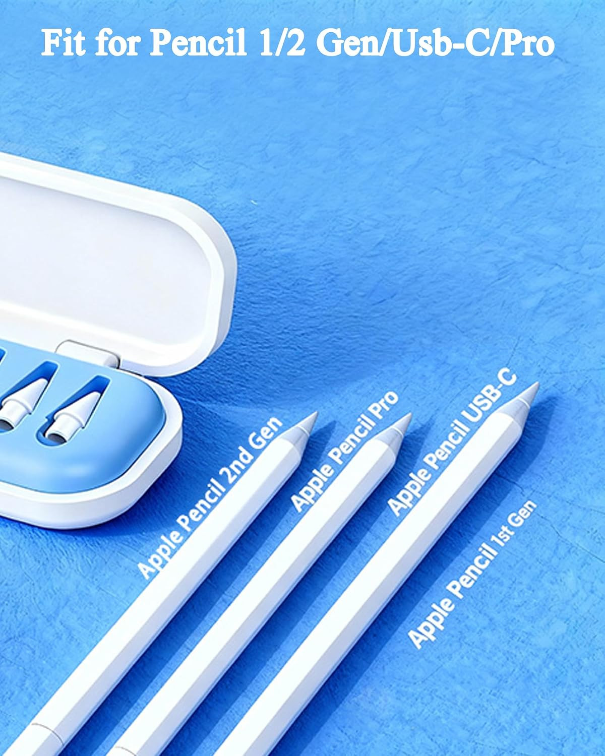 6 Pack Replacement Pencil Tips with Case for Apple Ipad 2Nd / 1St Generation - P
