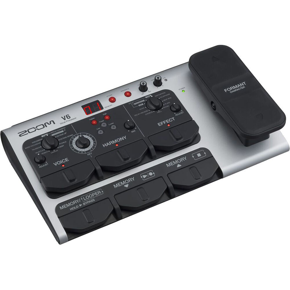 Zoom V6-SP Multi-Effects Vocal Processor Pedal Bundle with AKG K240 Headphones
