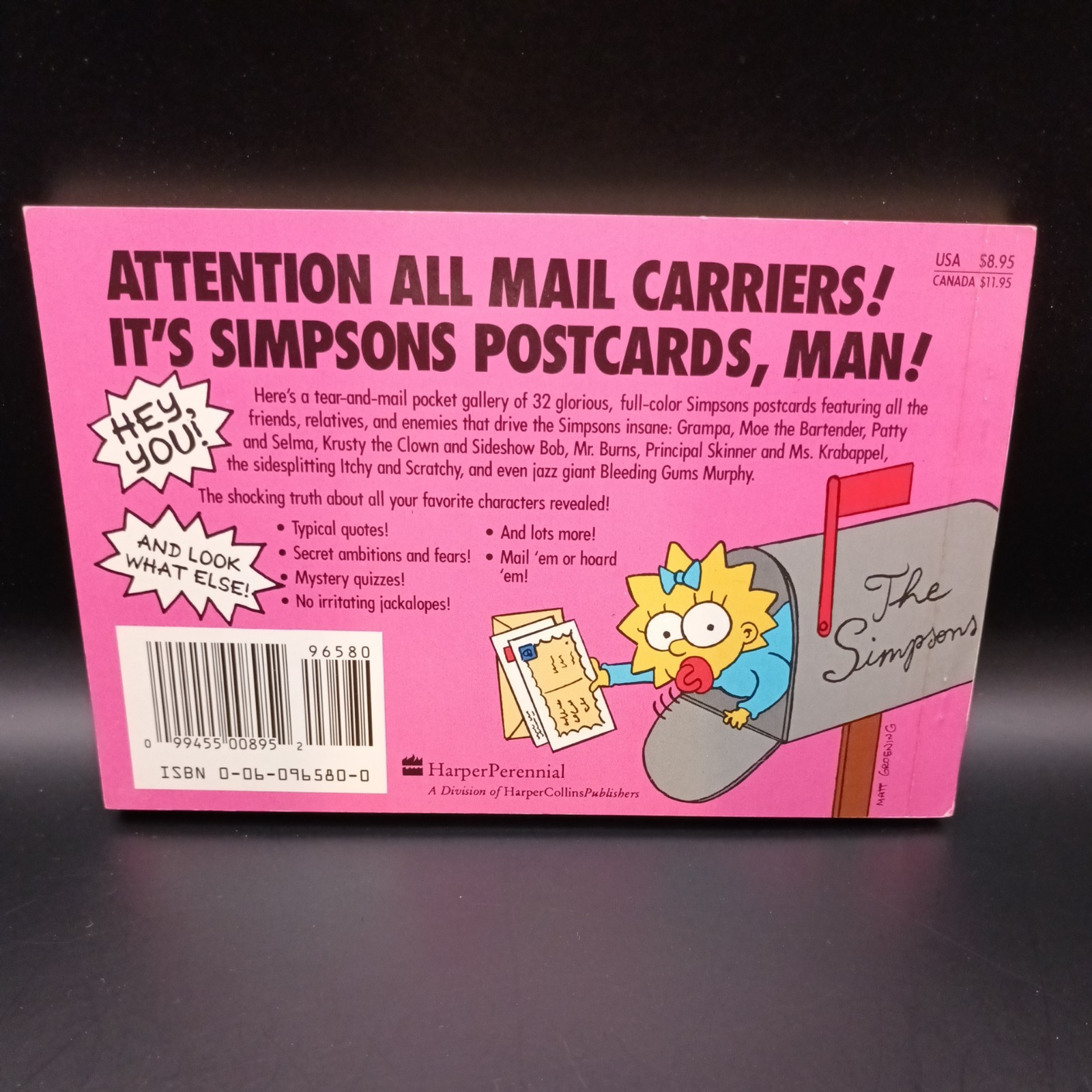 Greetings From The Simpsons 32 Postcards. 1st Print Edition 1990