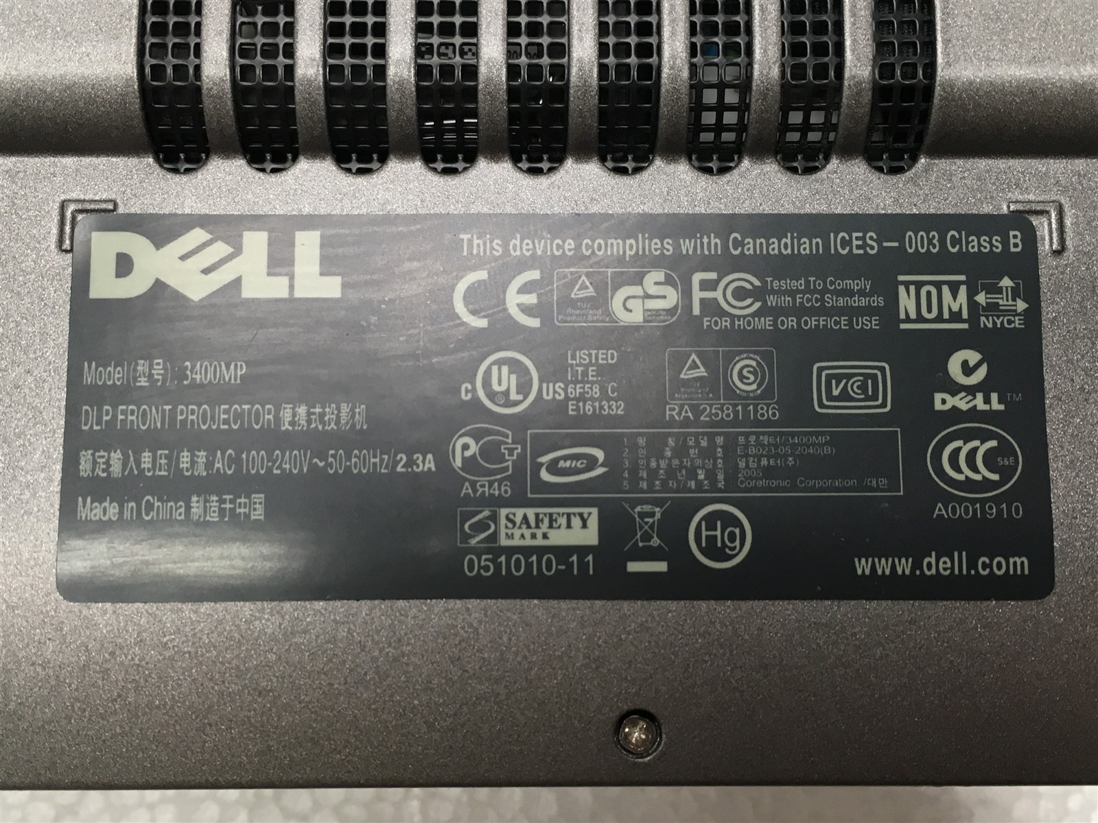 Dell 3400MP Micro Portable DLP Projector