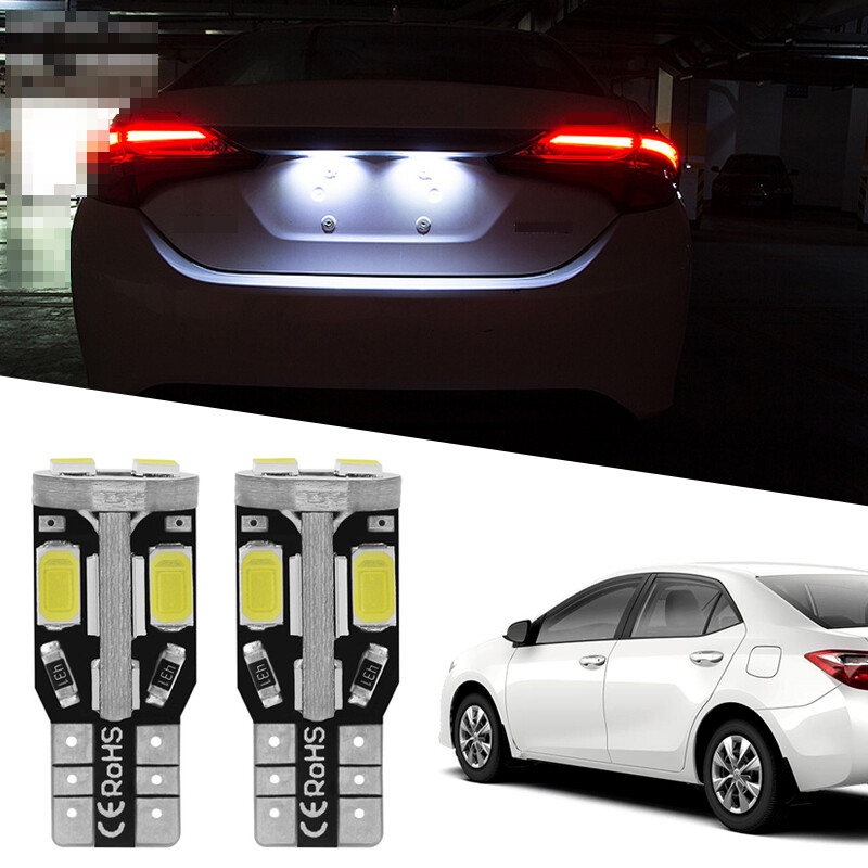 2 Xenon White 168 W5W LED License Plate Light Bulbs for Toyota Corolla 1998-2022
