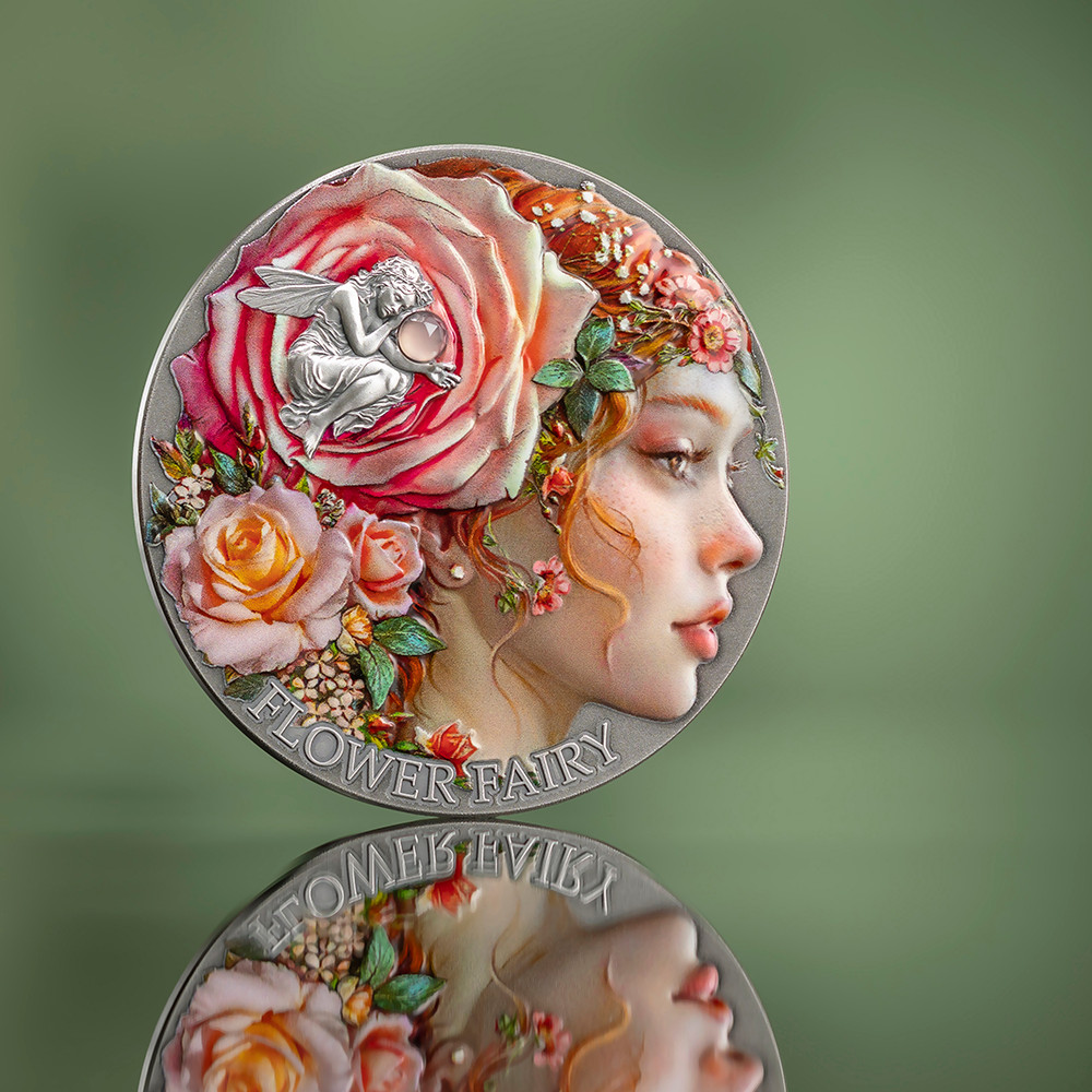 Flower Fairy 2026 Cameroun 2oz Silver Antiqued Colorized Coin