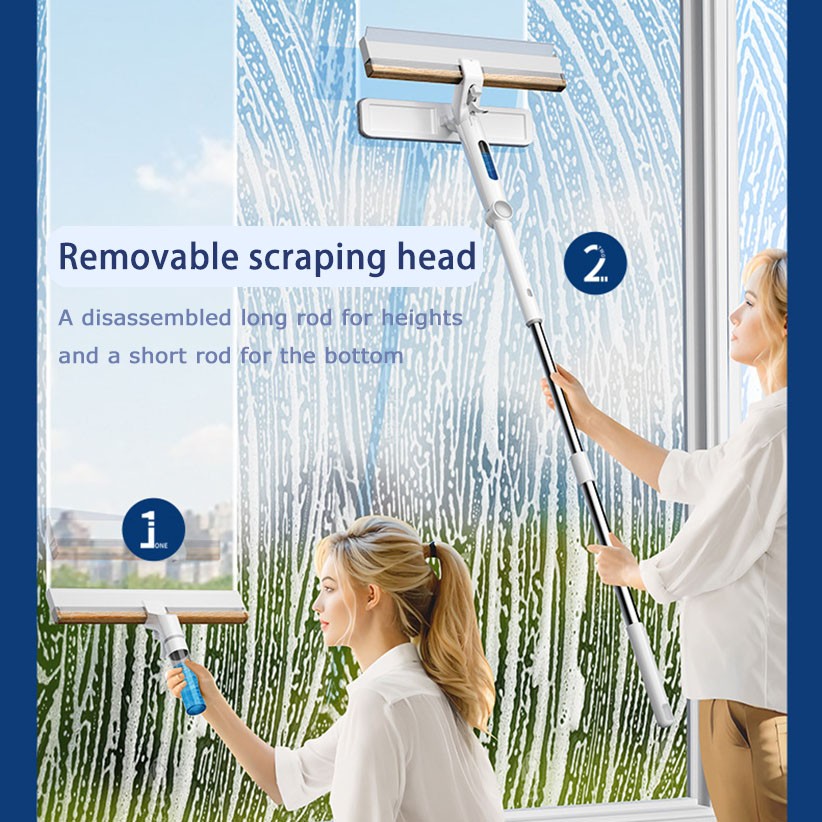3 in 1 Squeegee Window Cleaner Cleaning Extension Pole Car Home Kitchen Window