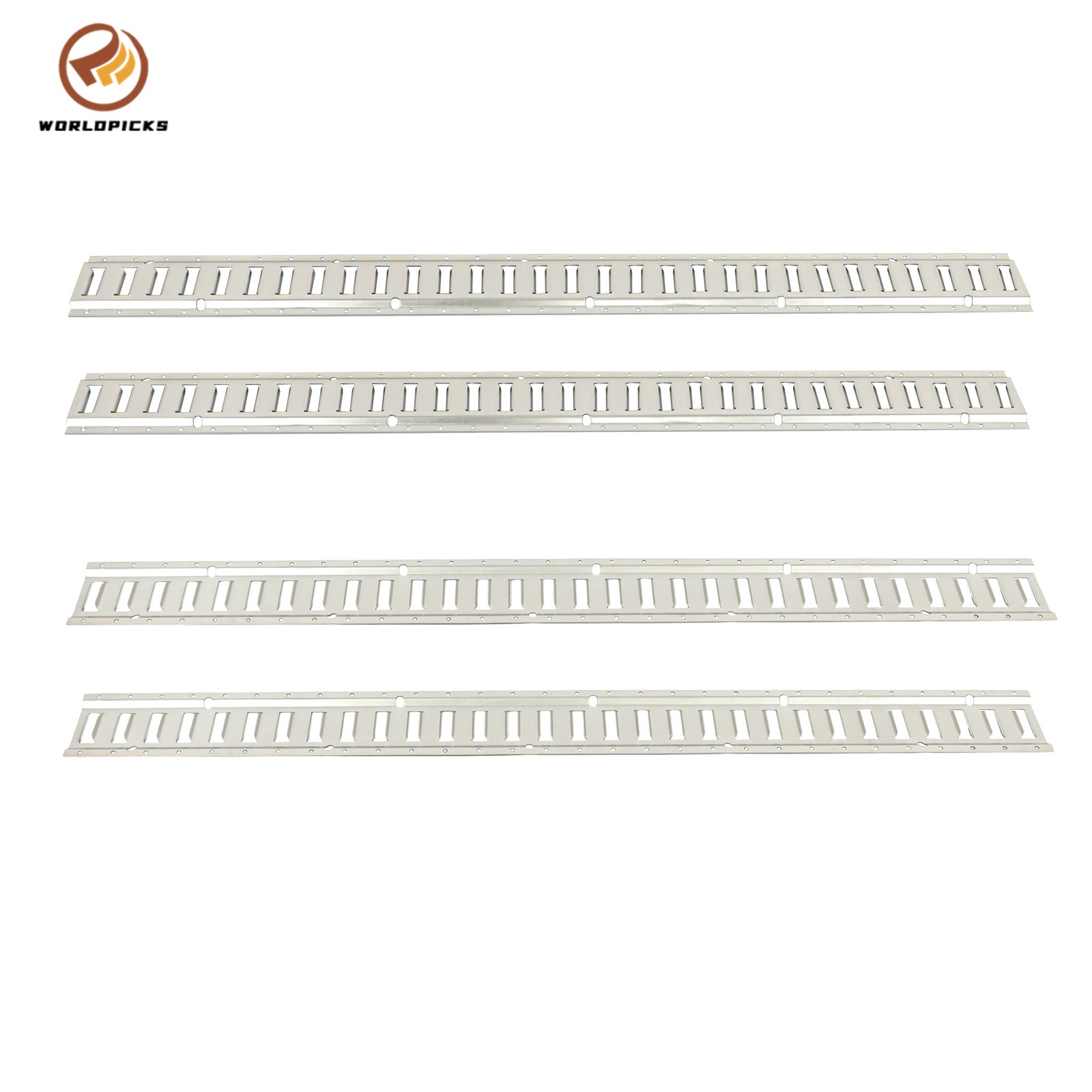 4 Piece 5' Galvanized E Track Rail Set Silver Finish Fit For Trailers Trucks
