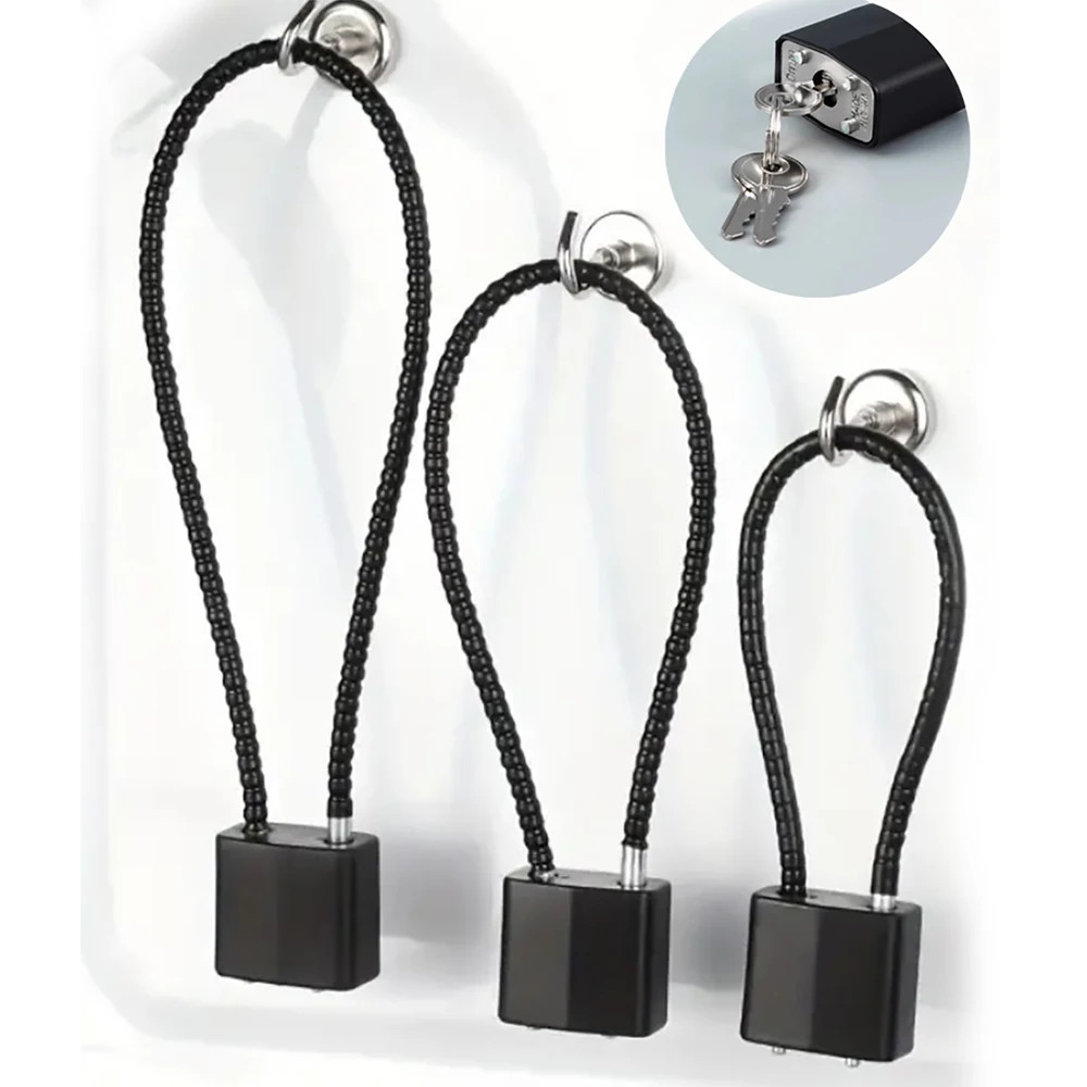 1Pc Soft Steel Cable AntiTheft Padlock with Multiple Sizes for Cabinets, Helmets