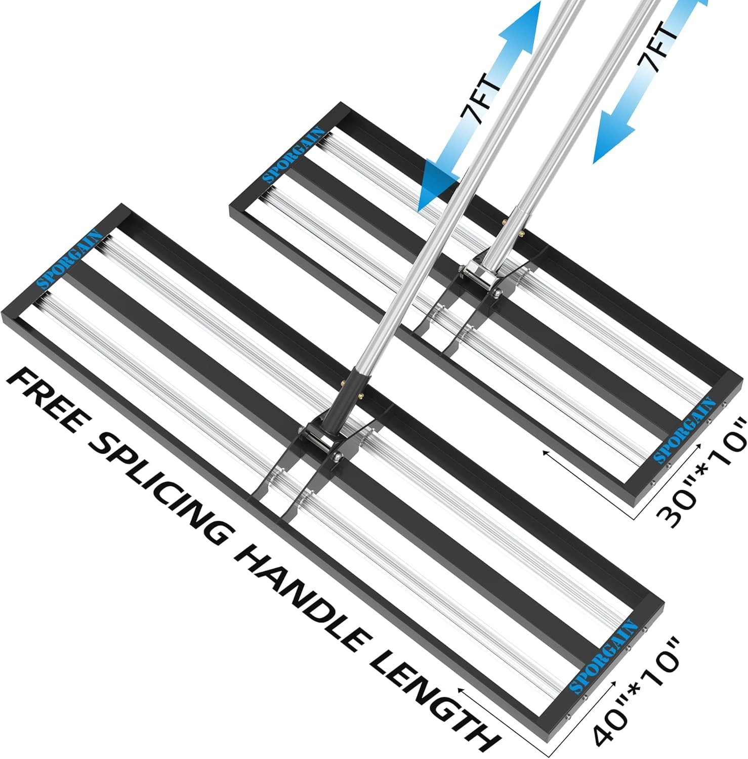 Lawn Leveling Rake 40"x10", Lawn Leveler with Aluminum Rollers, Yard Leveling...
