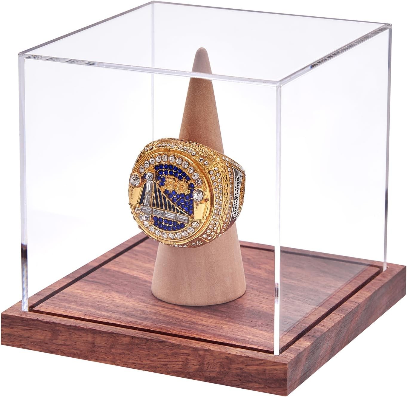 Championship Ring Display Case, No Assembly Required Clear Transparent