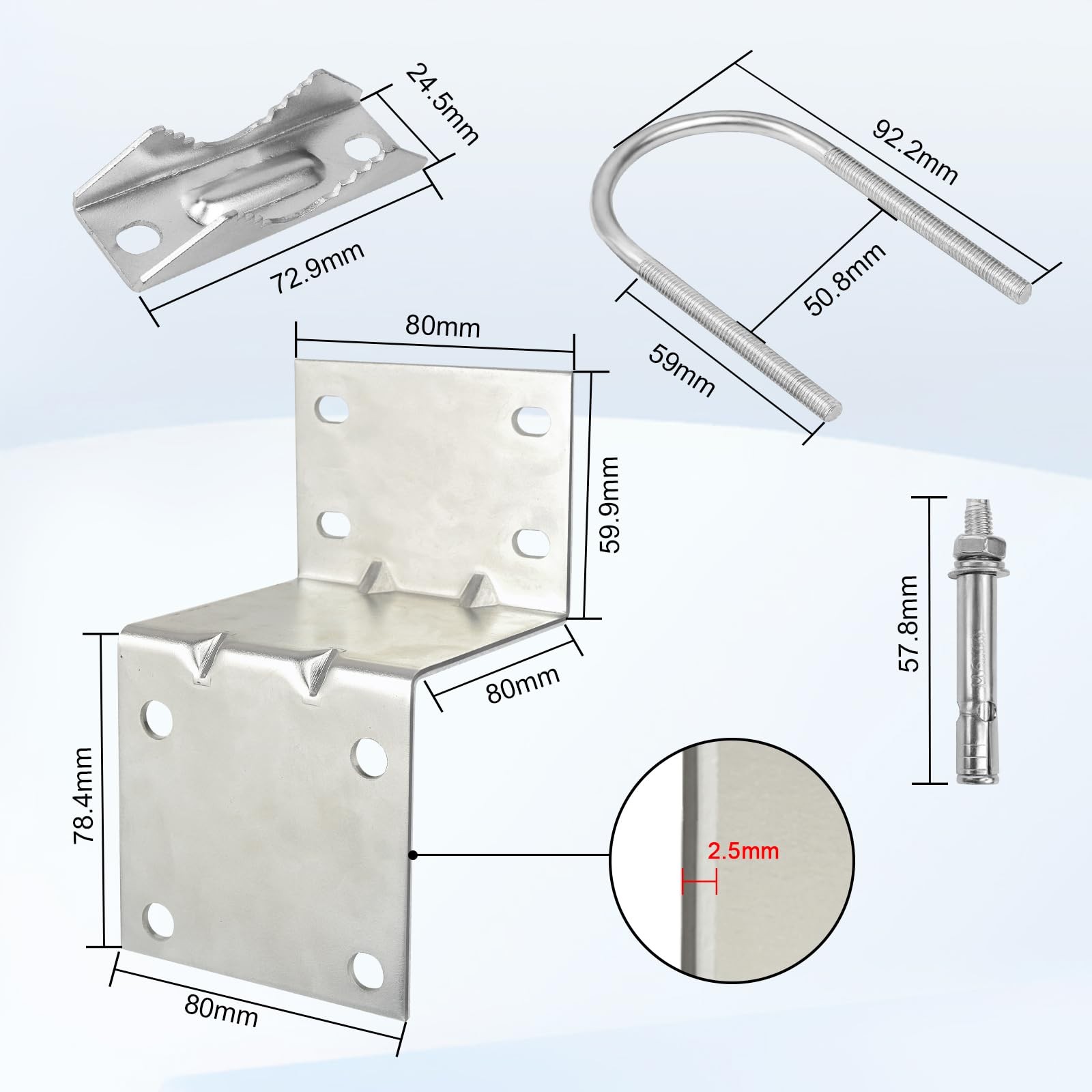 Antenna Pole Mount Bracket Kits - 1 Set Antenna Pole Mast Mount Bracket with ...