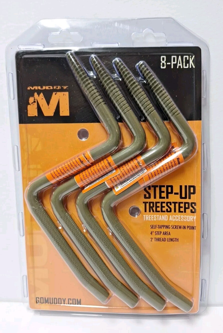 Muddy Step-Up Tree Step - 8 pack- Self Tapping - 4" Step Area - 2" Thread Length