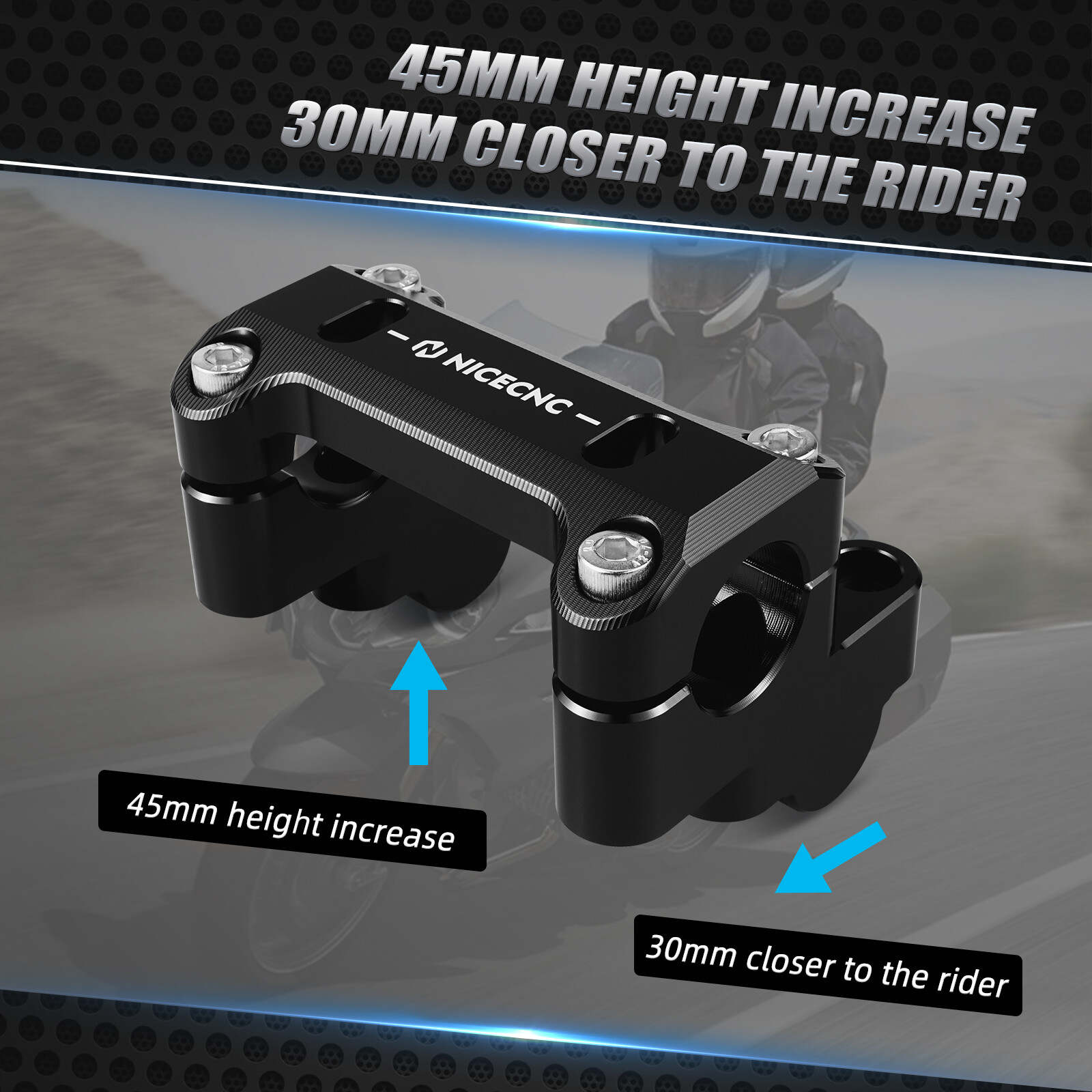 Handlebar Riser Handlebar Riser Handle Bar Clamp Adapter For BMW R1250GS 19-23