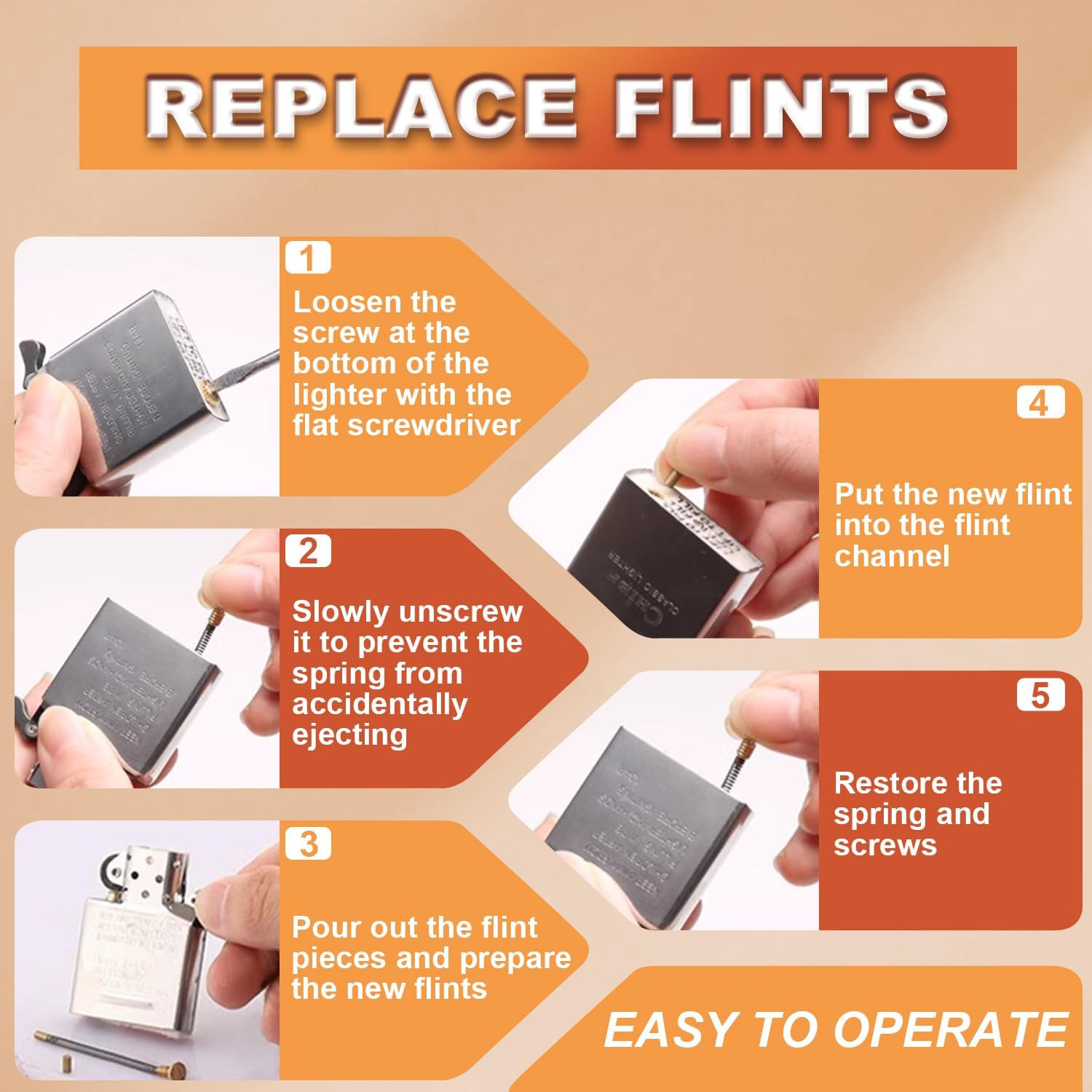 200 Pcs Lighter Flints Universal Lighter Replacement Flint Refills, Premium...