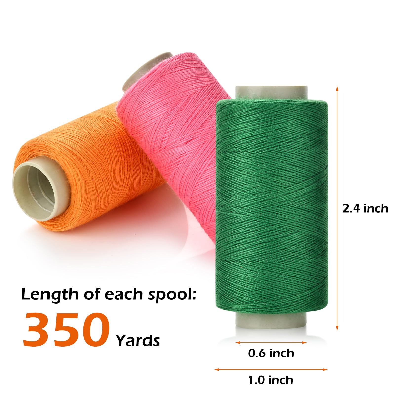 Sewing Thread Set, 12 Colors Polyester, Hand Needles, Threader Included