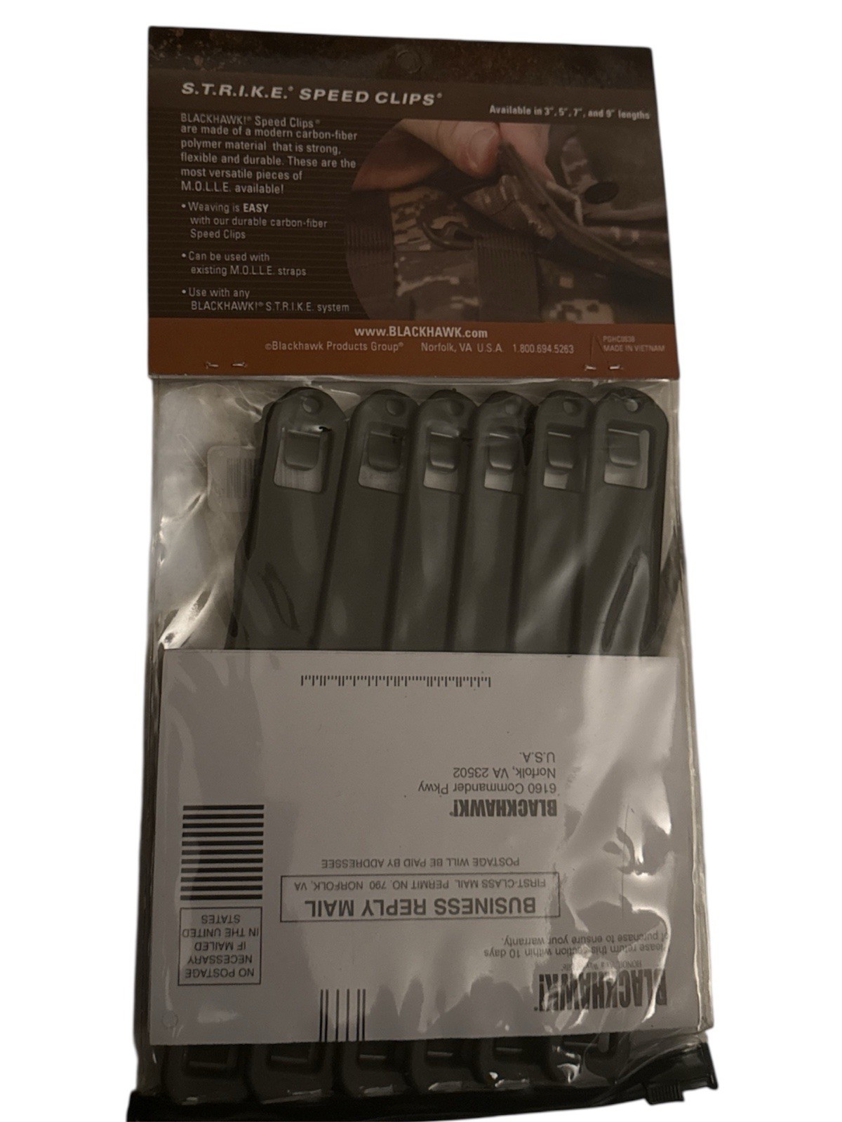 BlackHawk 38C706OD Olive Drab 7" Strike Speed Clips (6 Pack)