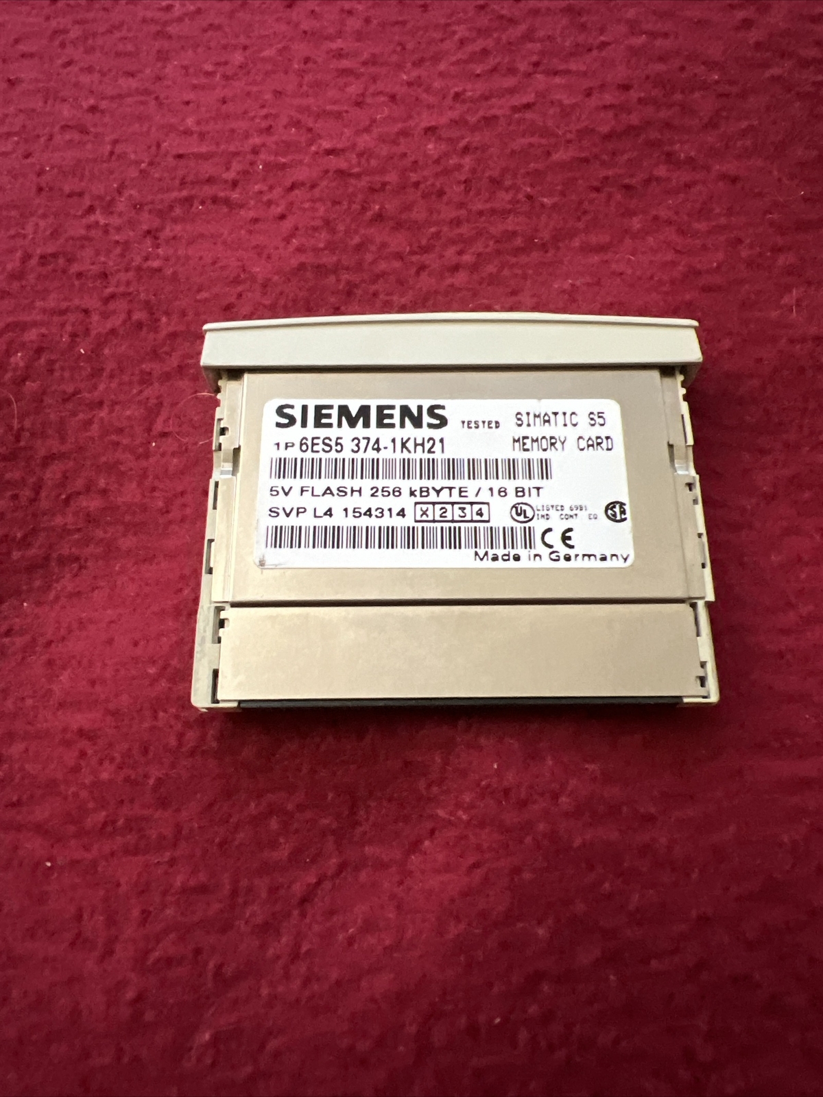 Siemens 6ES5 374-1KH21 Memory Flash Card 256kbyte 16bit