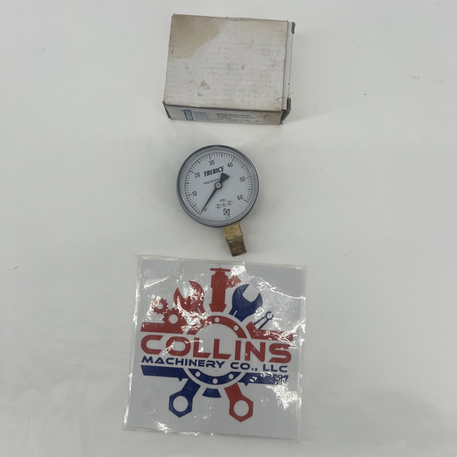 Trerice 800B2502LA100 D06912 Pressure Gauge 2.5" 60PSI 1/4" BM NOS