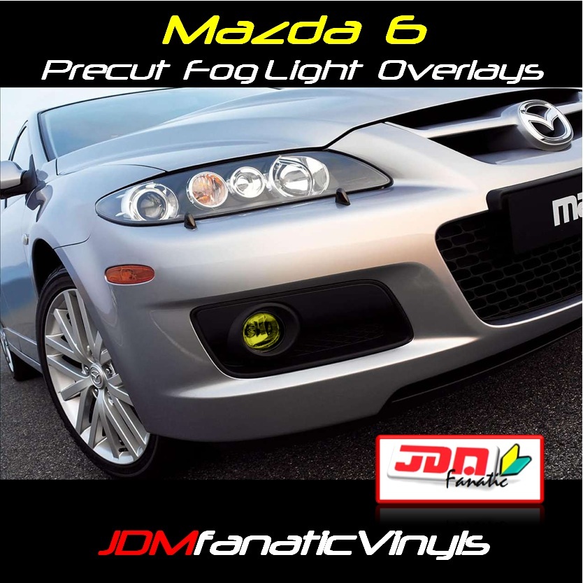 03-08 Mazda 6 SPEED Fog light JDM Yellow Overlays TINT