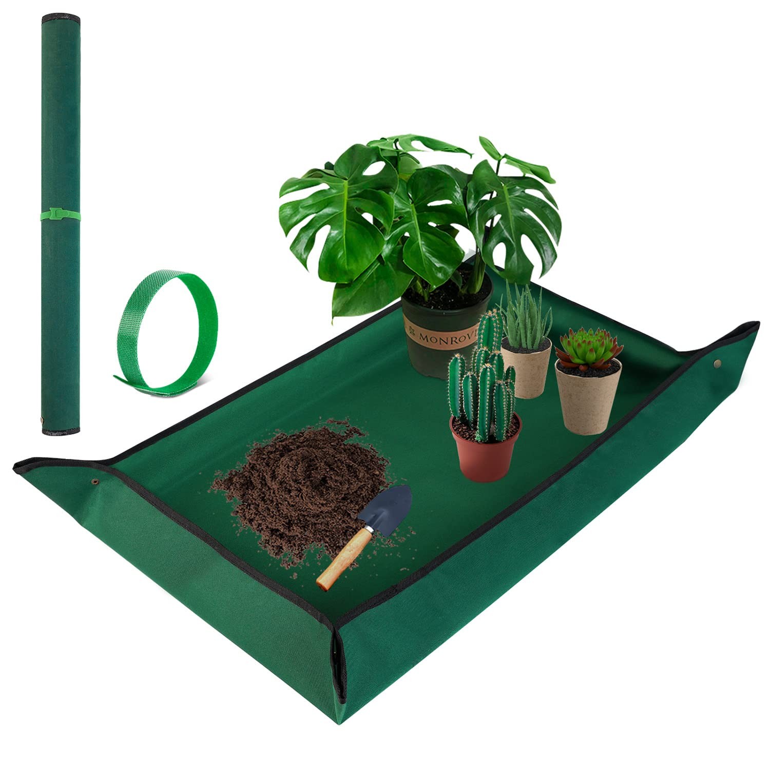 Extra Large Repotting Mat for Indoor Plant X-Large 43" X 29", Green