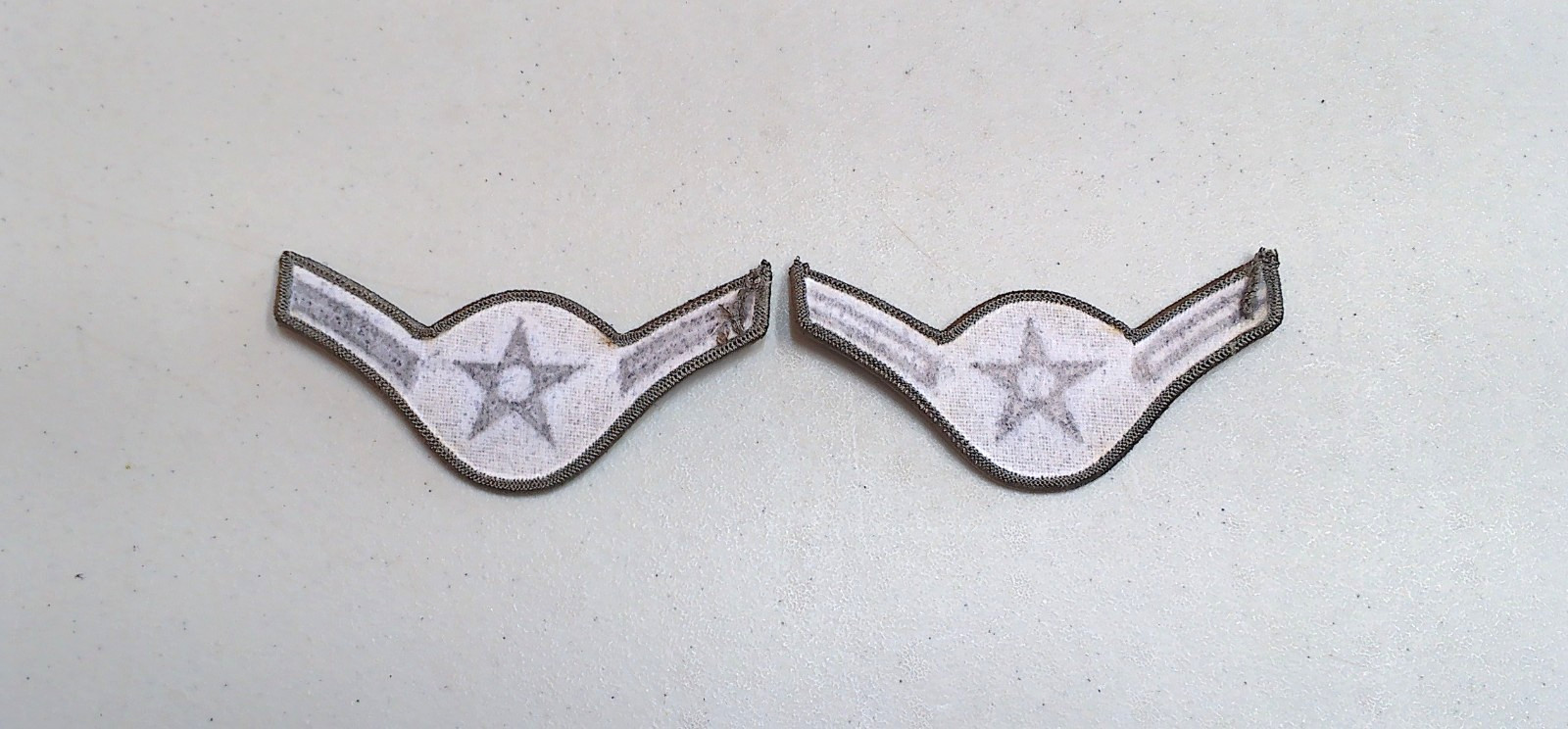 Pair of US Air Force USAF Large Airman Amn Rank Patches ABU APECS