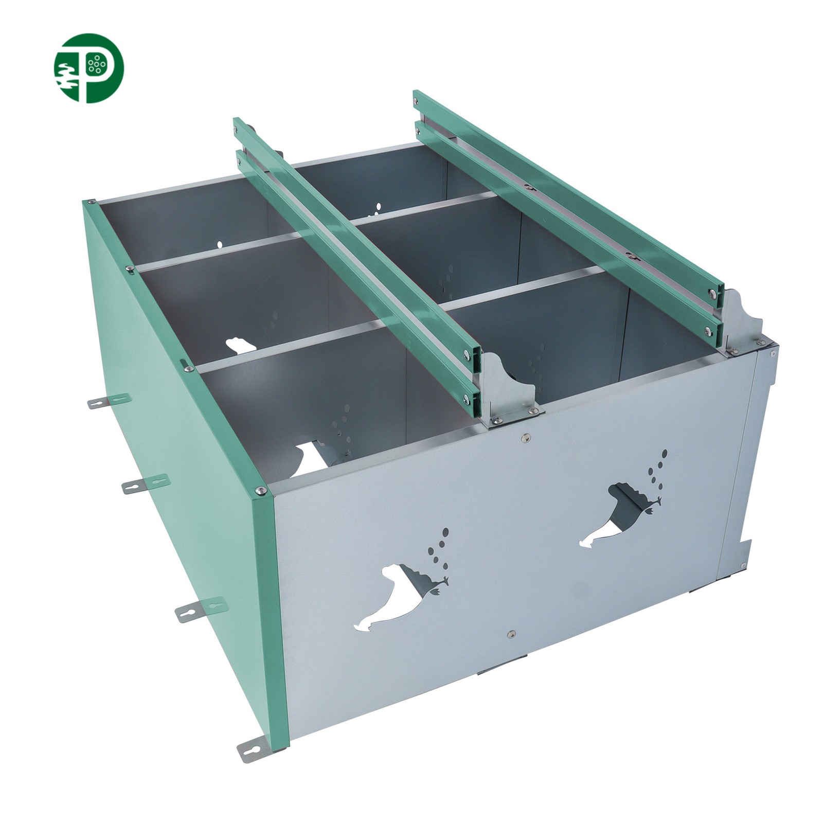 6 Compartment Poultry Nest Box Wall Mount For Hens Metal Chicken Nesting Boxes