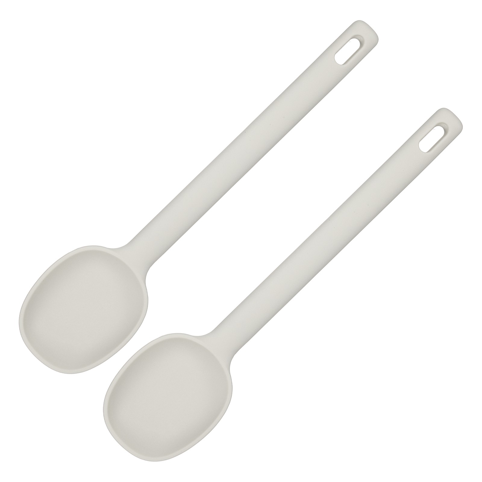 2 Pack Silicone Nonstick Mixing Spoon, 11"Heat Resistant Spoon, Beige