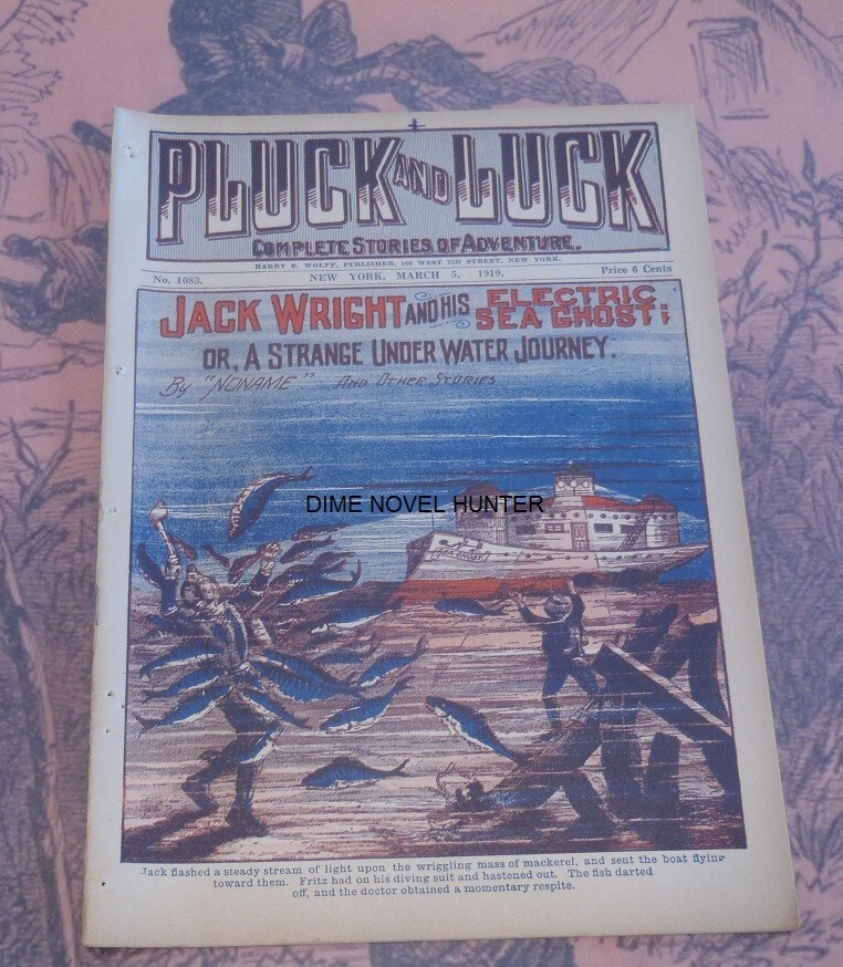 JACK WRIGHT PLUCK AND LUCK #1083 GREAT SCI FI FRANK TOUSEY NO NAME DIME NOVEL