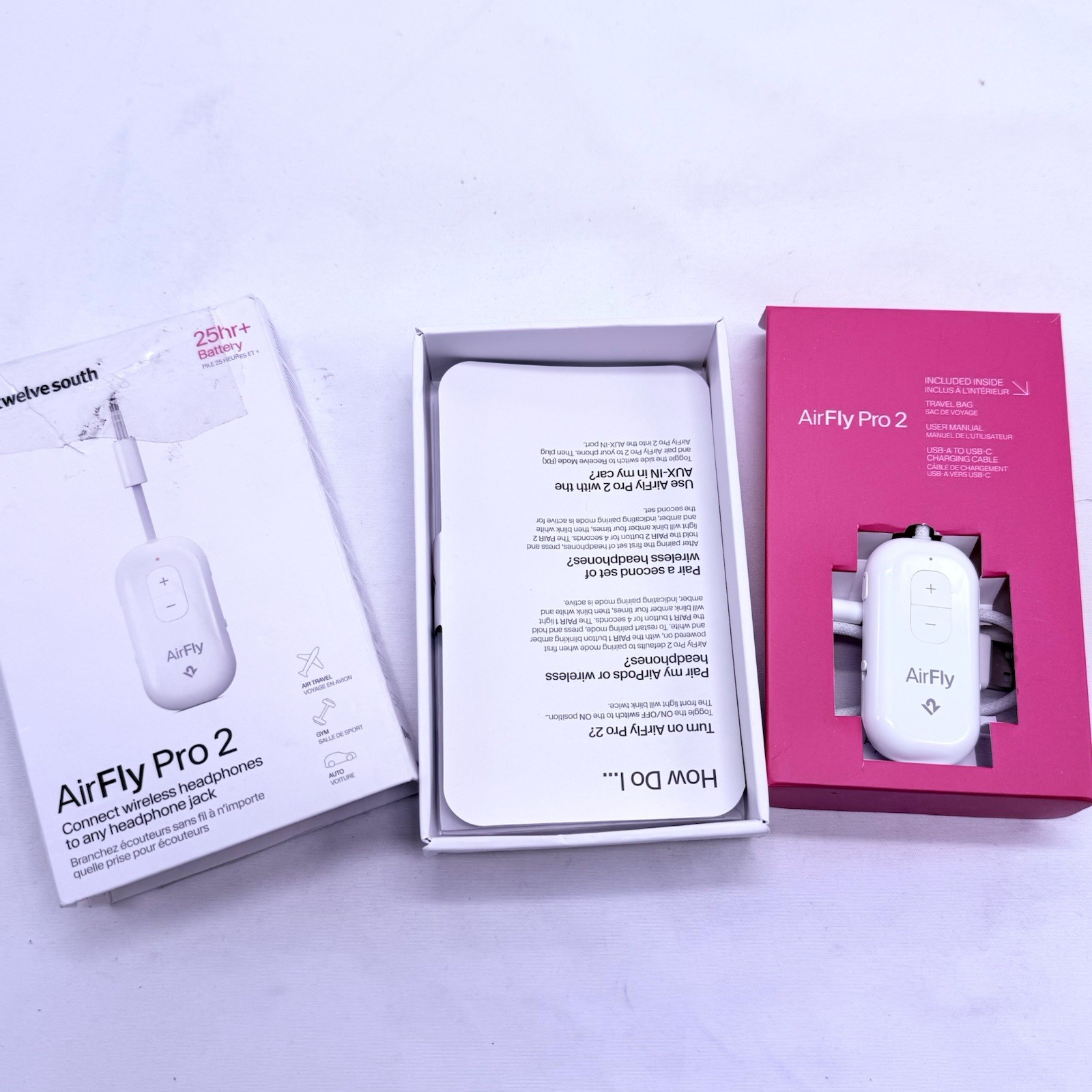 NIB AirFly Pro 2 Bluetooth Adapter Pair 2 AirPods/Wireless Earbuds