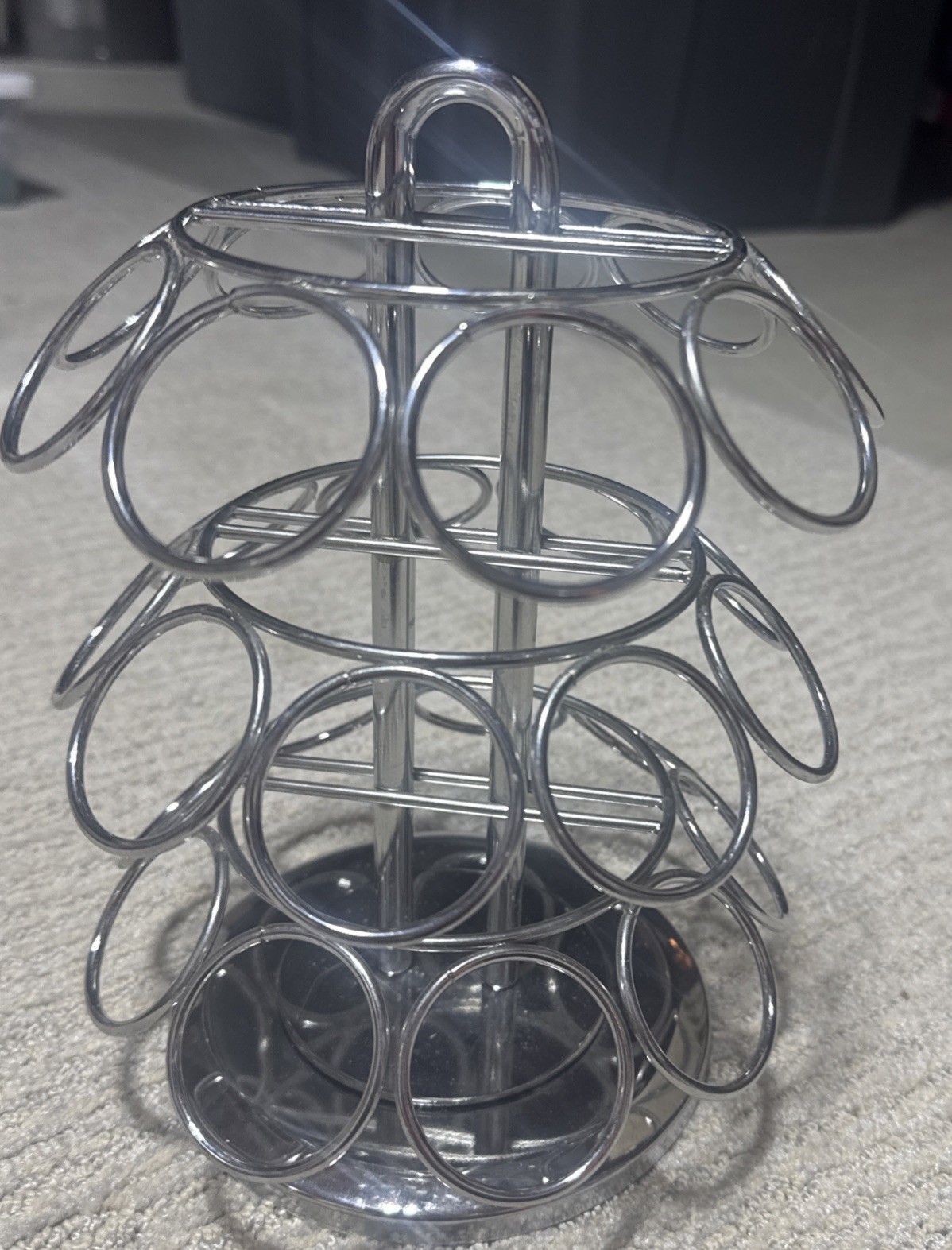 Carousel Coffee Pod Holder - Holds 27 Keurig K-Cups, 360-Degree chrome Organizer