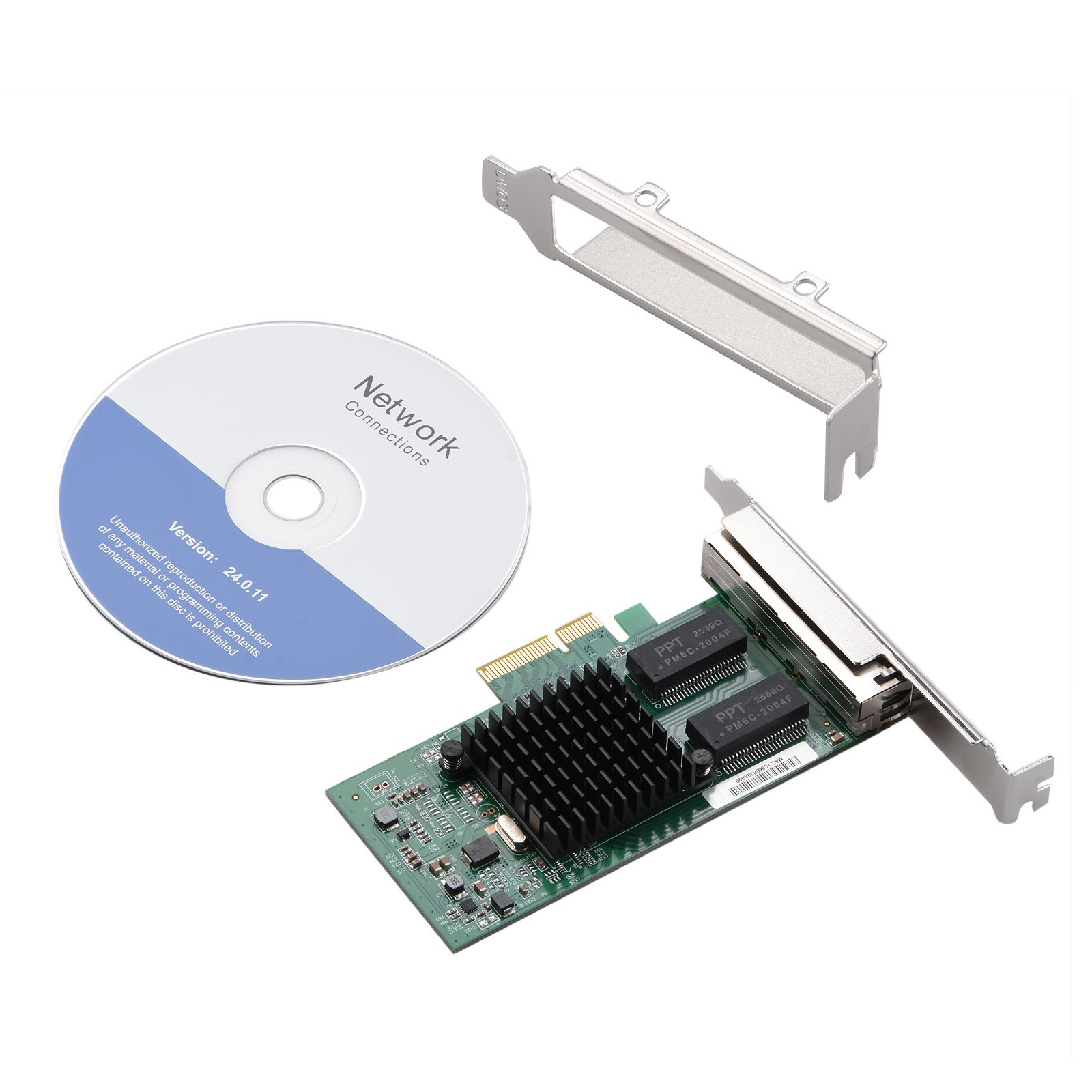 For Intel I350 4 RJ45 Port PCI-E Gigabit Ethernet Card Adapter Accessories