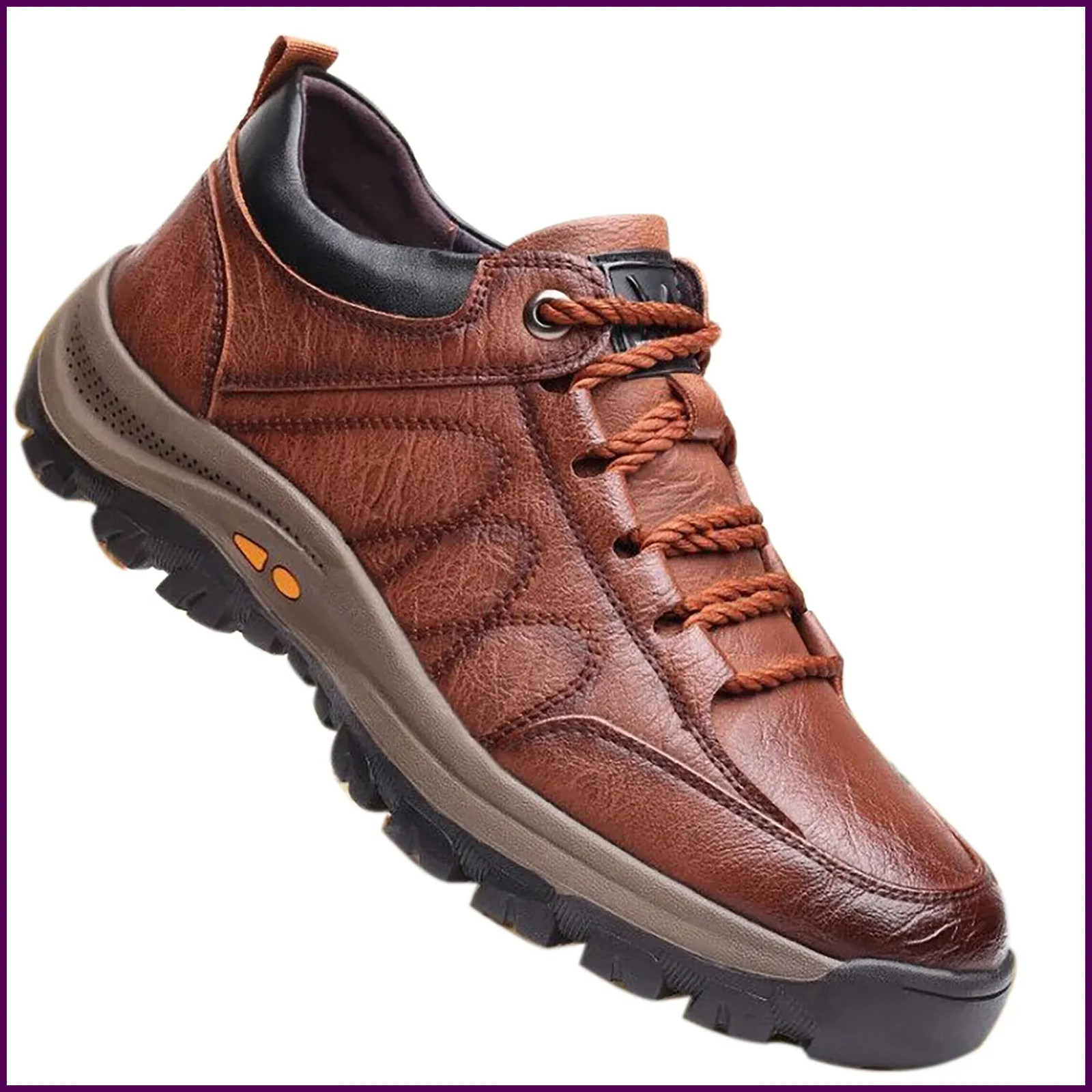 Men's British Lace-Up Sneaker Wear-resistant Lightweight Leather Shoes for.