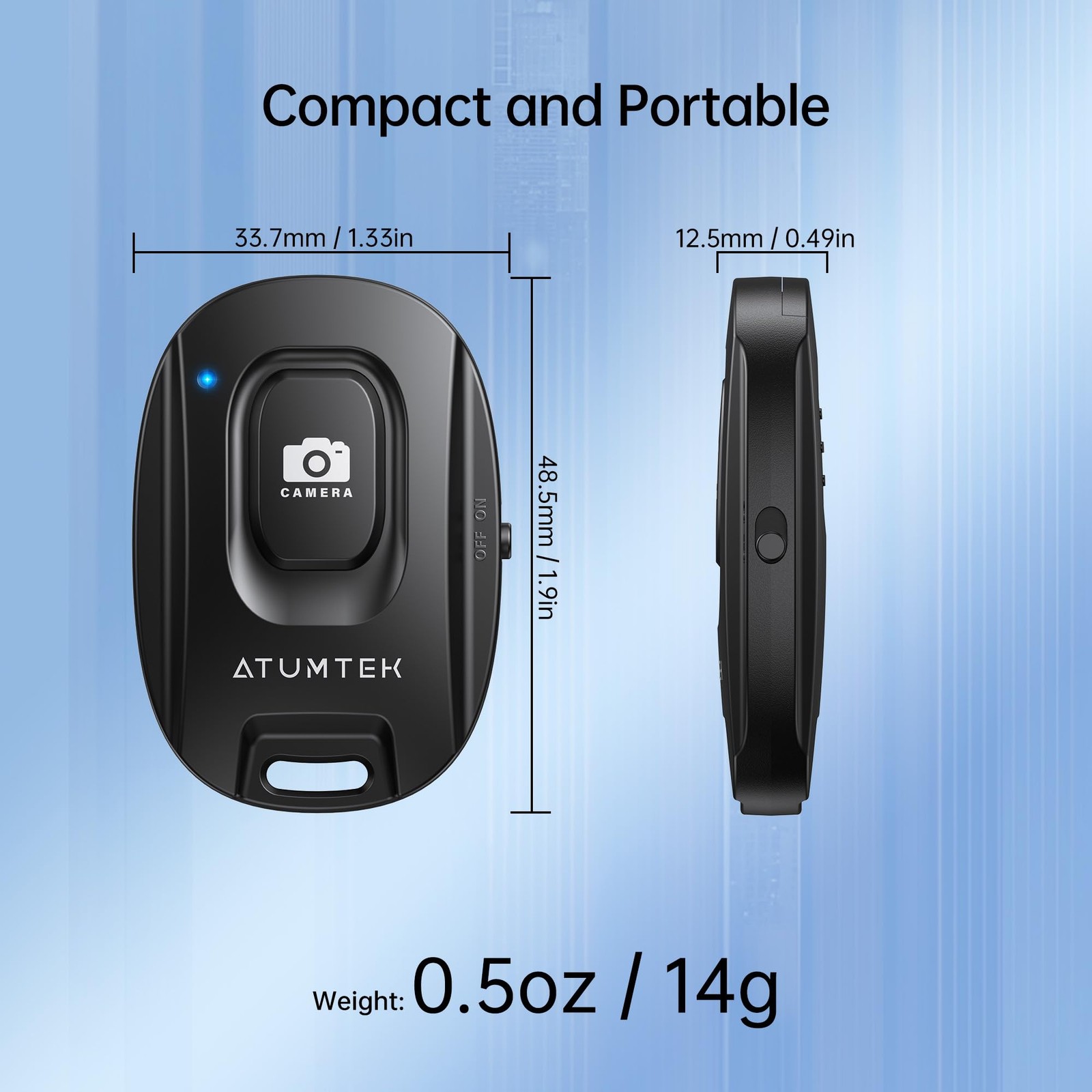 ATUMTEK Camera Remote Shutter for iPhone and Android Smartphones 2 Pack Wirel...