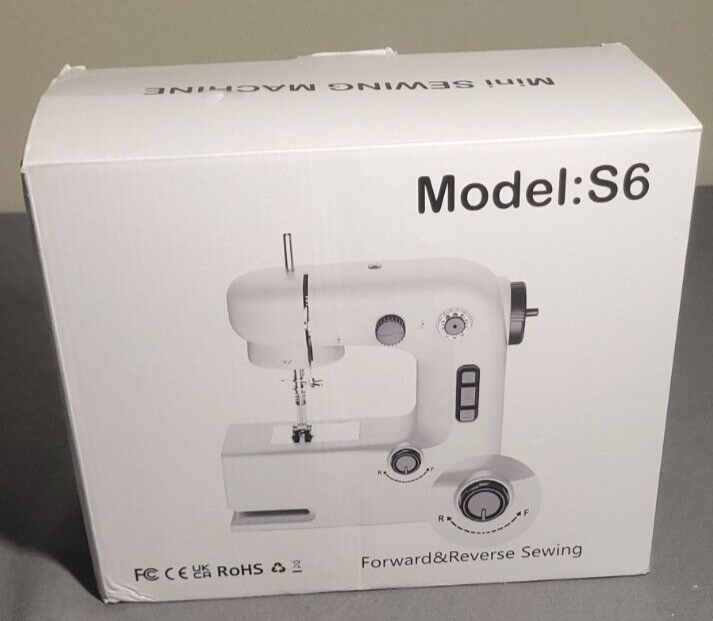 Mini Sewing Machine for Beginners, Two Speed Adjustment with Lights, Foot Pedals