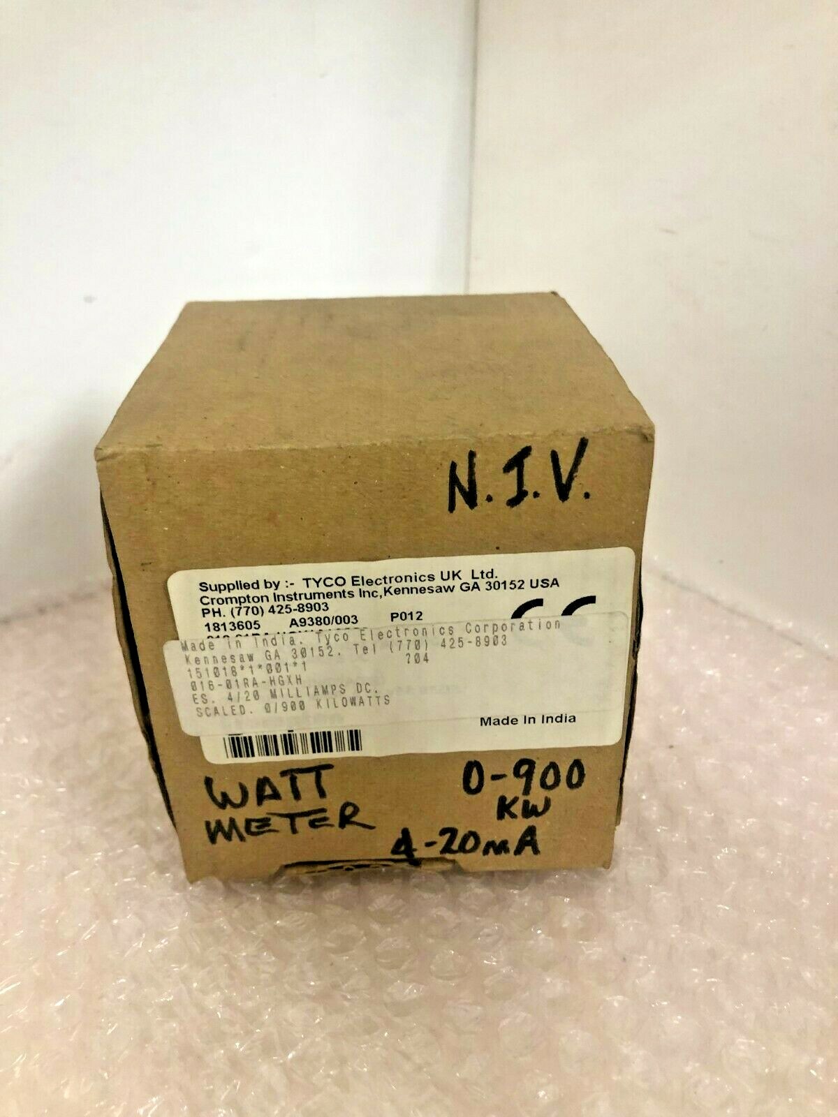 CROMPTON TYCO 016-01RA-HGXH PANEL METER   0/900  KILOWATTS