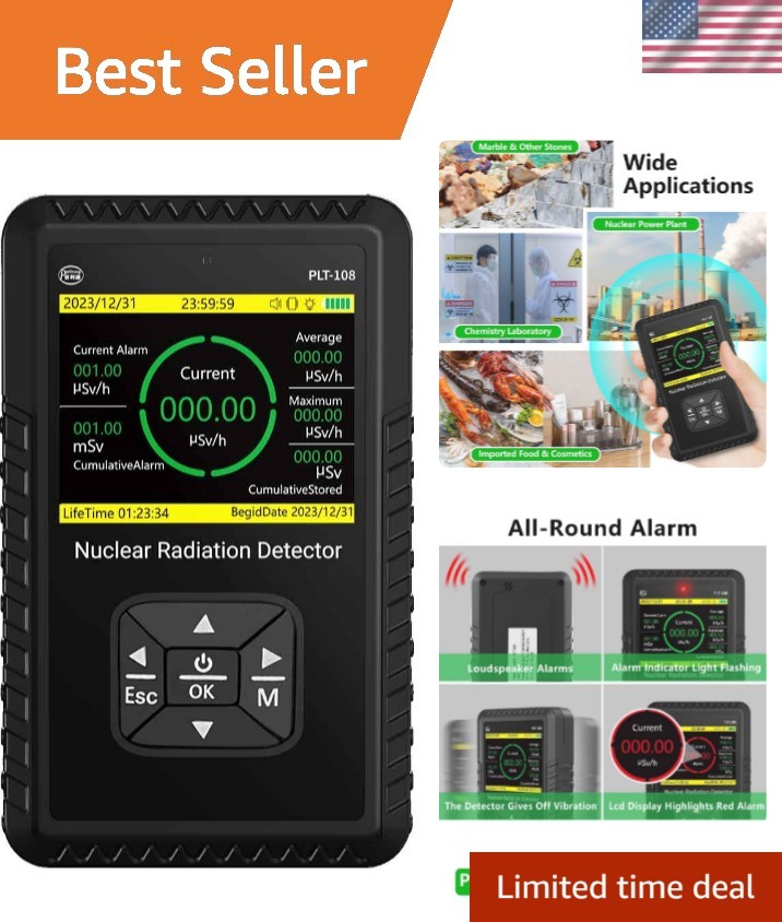 Rechargeable Geiger Counter - Precision Beta, Gamma, and X-ray Radiation Monitor
