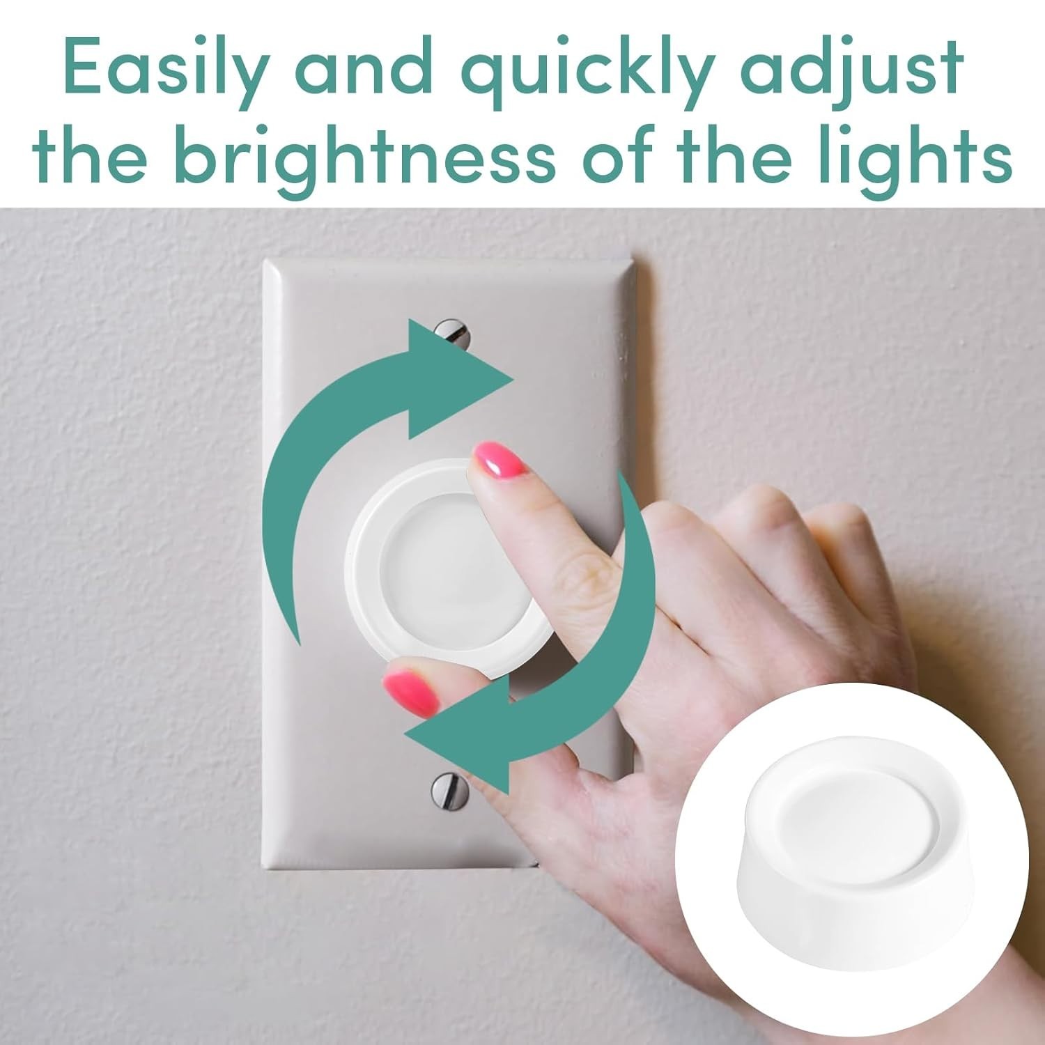 Durable White Rotary Dimmer Knobs - 2 Pack, Perfect for Home Lighting Control