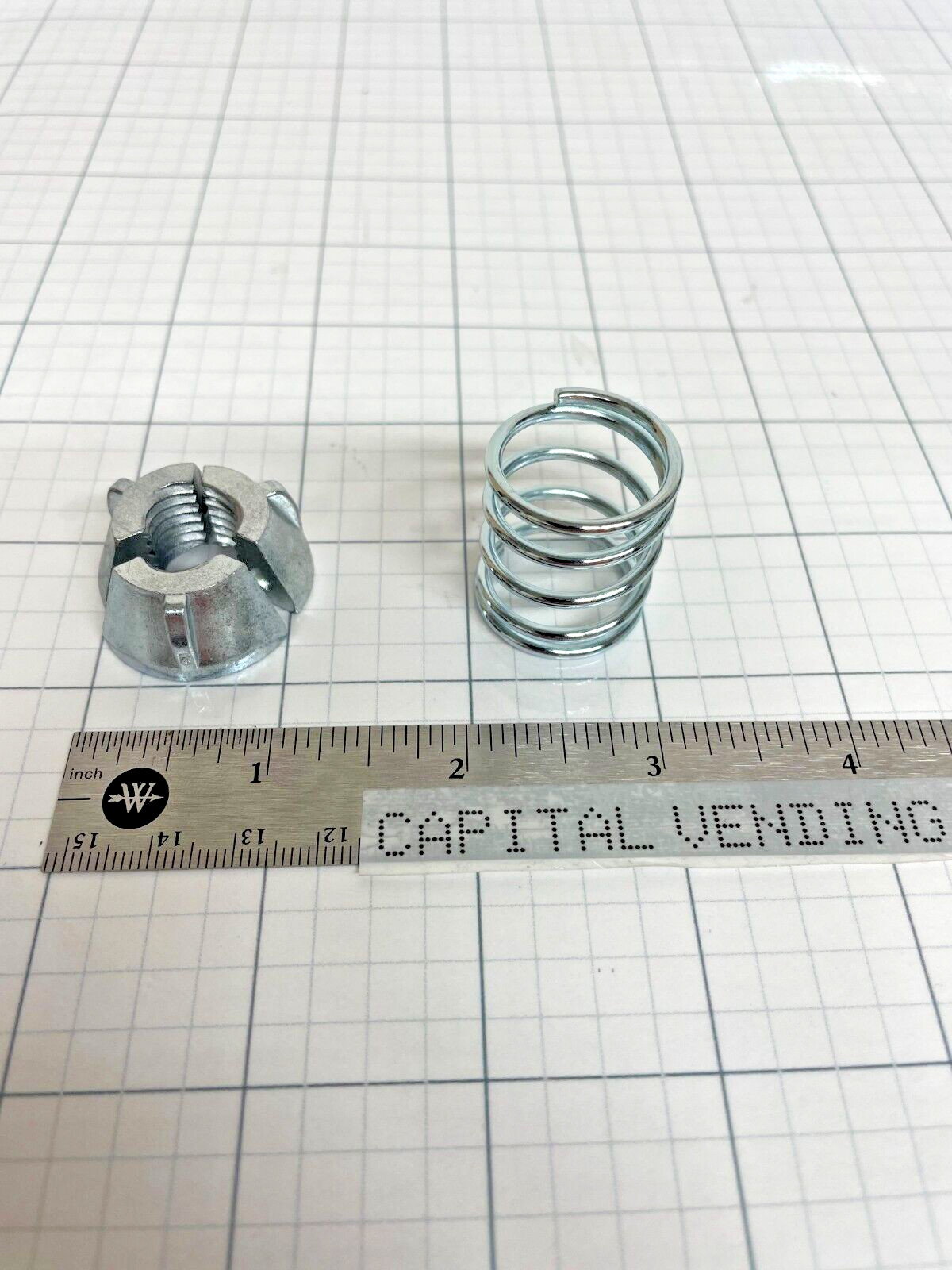 Vendo soda vending machine three Locking parts and spring - 4 items total