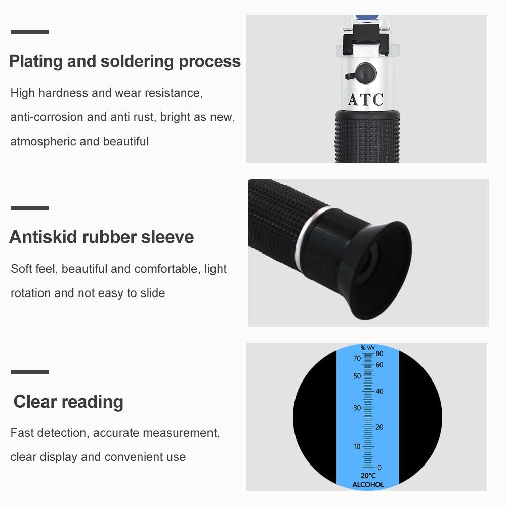 Hand Held Wine Content Tester Alcometer Wine Sugar Refractometer Spirits Tester