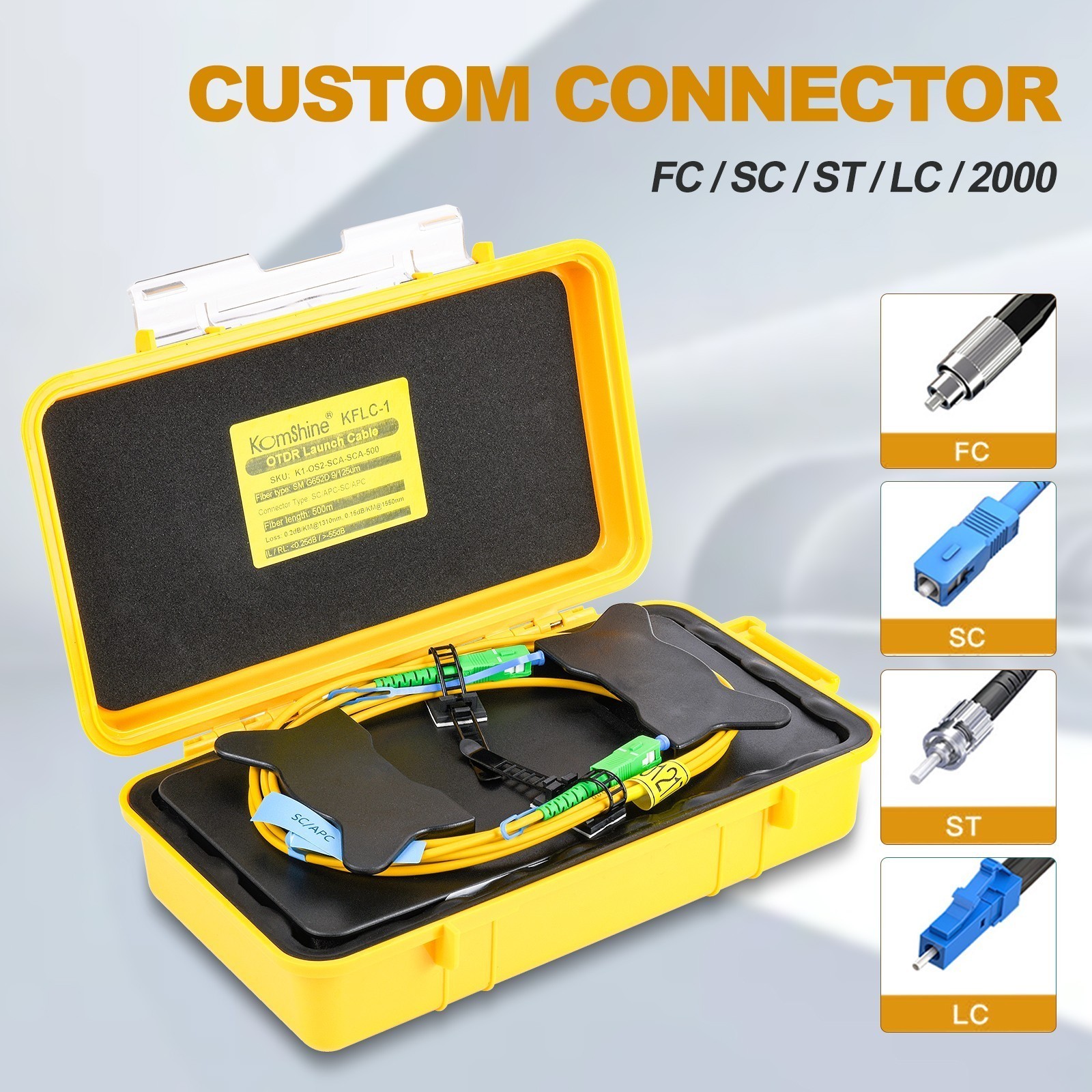 1000M Singlemode Fiber Optic OTDR Launch Cable Boxs Multi Connectors For Choose