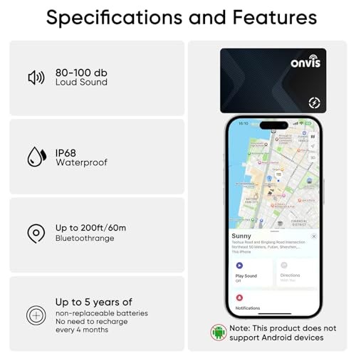 [Apple MFi Certified] Air-Tags Bluetooth Tracker with Apple Find My, Smart