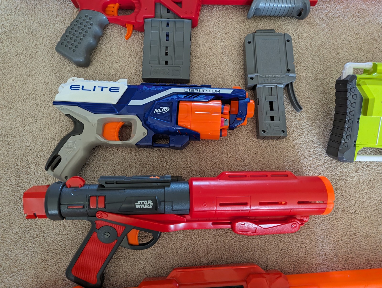 Nerf Gun Lot + Shooting Digital Target