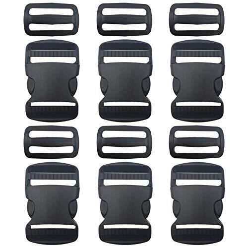 EesTeck 6 Set 1.5 Inch Flat Dual Adjustable Plastic Quick Side 1.5"-6 Pack