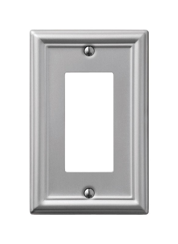 Amerelle 149RBN Chelsea Brushed Nickel 1-Gang Stamped Steel Rocker Wall Plate