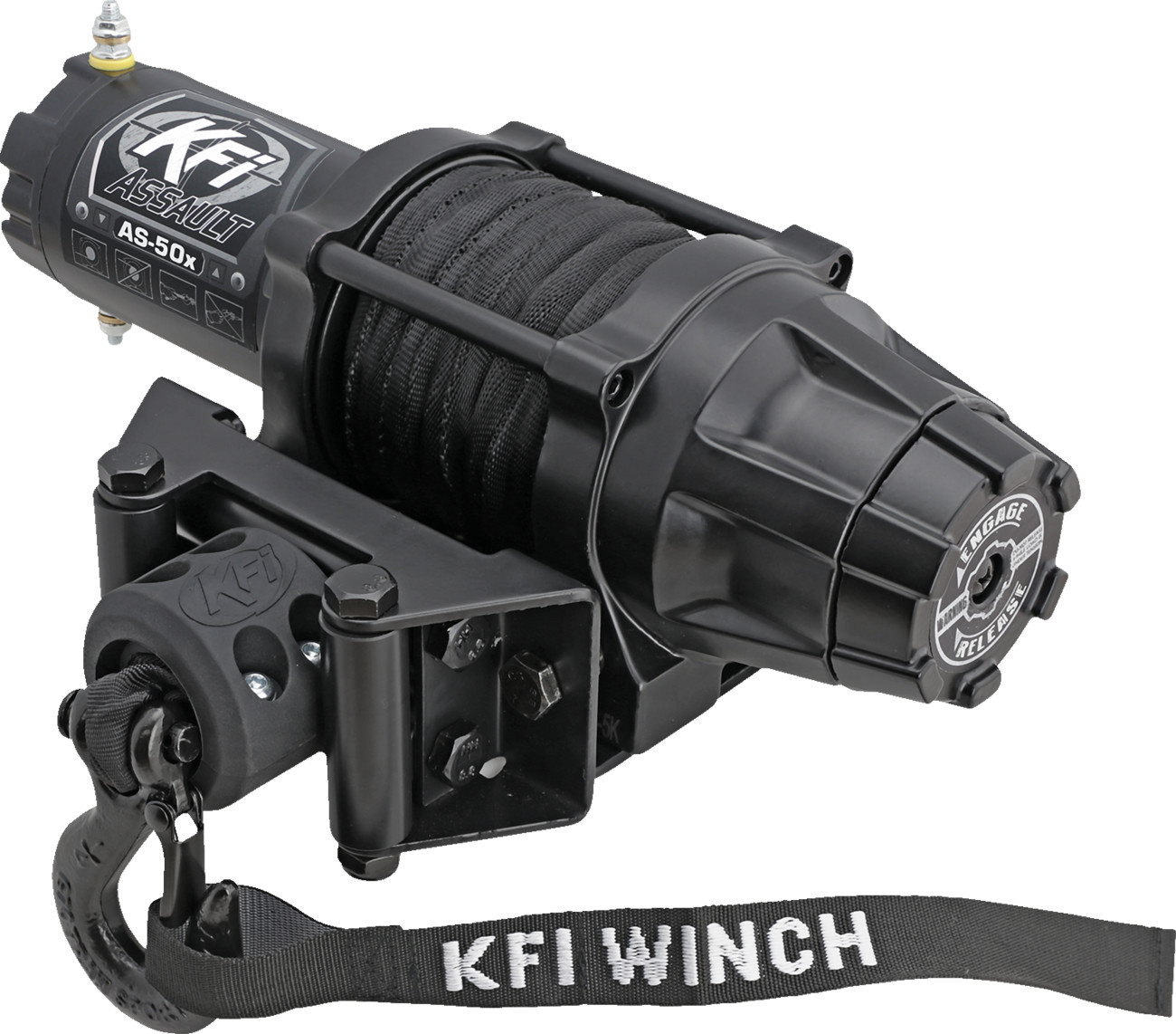 KFI PRODUCTS AS-50X Assault Winch - Fits 5000 Lb - Synthetic Cable - 38' AS-50X