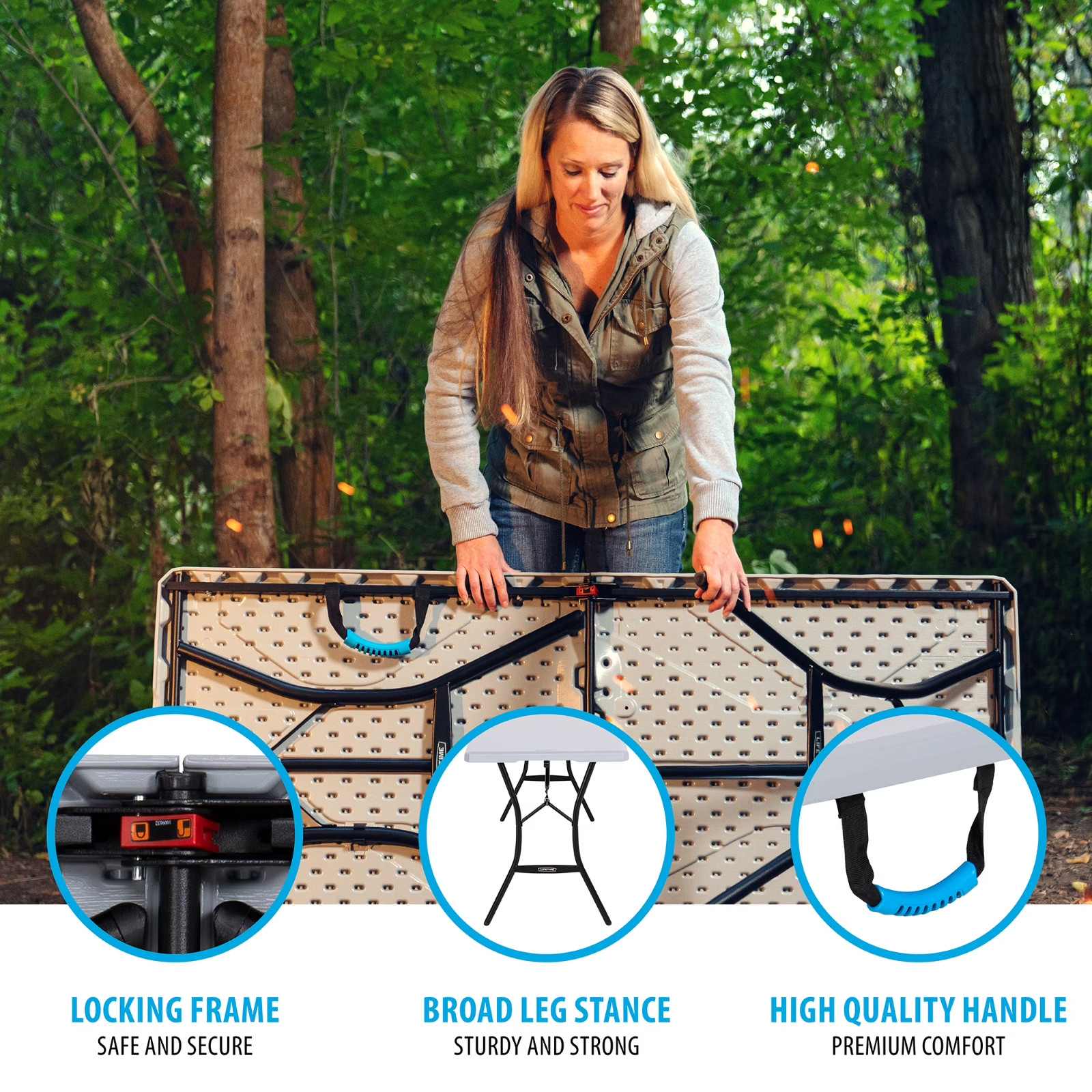 Lifetime 5 Foot Rectangle Fold-in-Half Table, Indoor/Outdoor Essential, New!