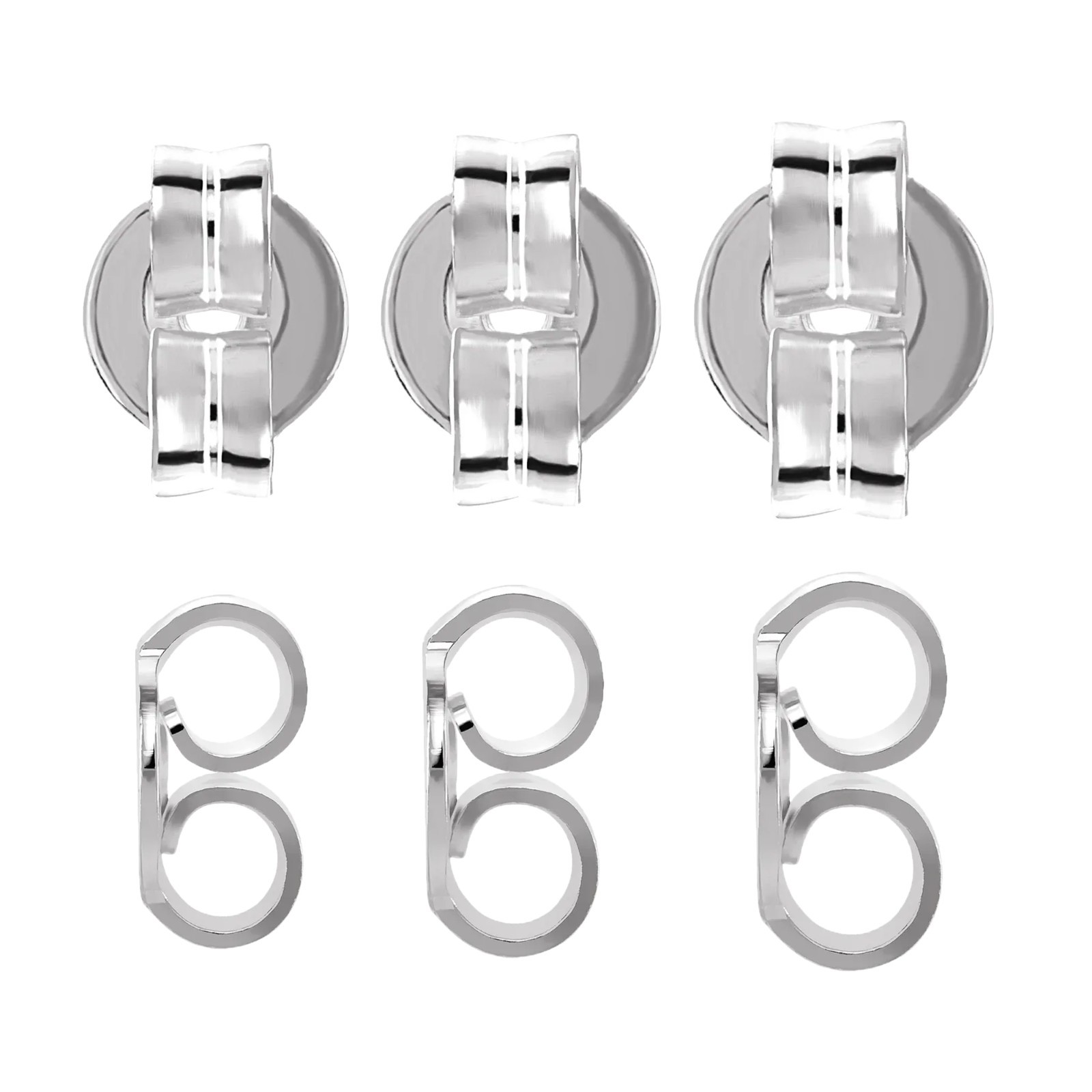 .925 Sterling Silver Earring Friction Back Medium Weight 4.6-6.8mm