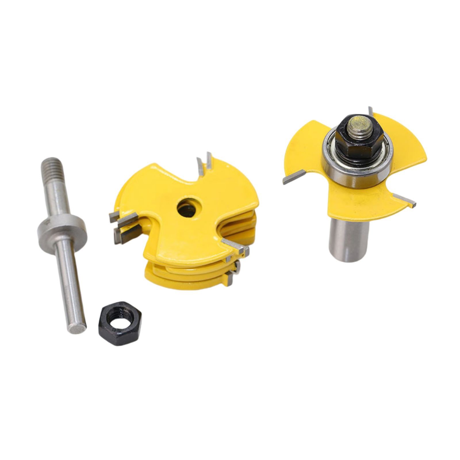 2* Tongue & Groove Router Bit 1/4" 1/2" Shank 3 Teeth Adjustable T Shape Bits