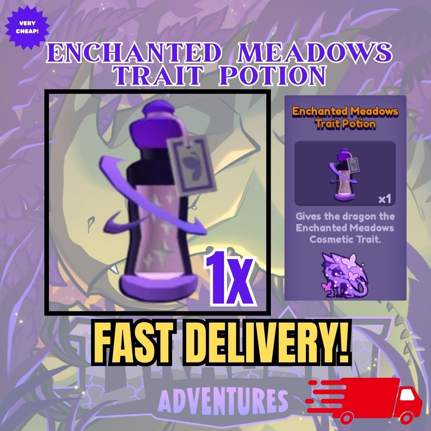 Enchanted Meadows Trait Potion - Dragon Adventures - CHEAPEST | FAST DELIVERY!