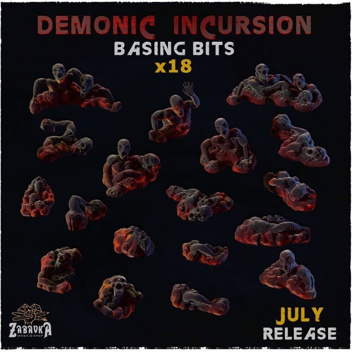 Demonic Incursion Hellish Summoning Basing decoration bits   28mm scale.