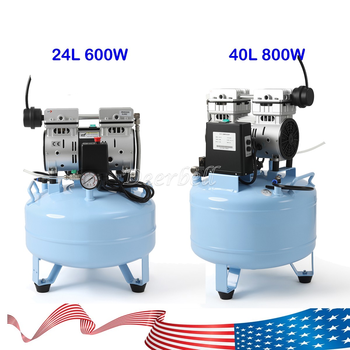 Compresor de aire silencioso médico dental libre de aceite 24L/40L tanque