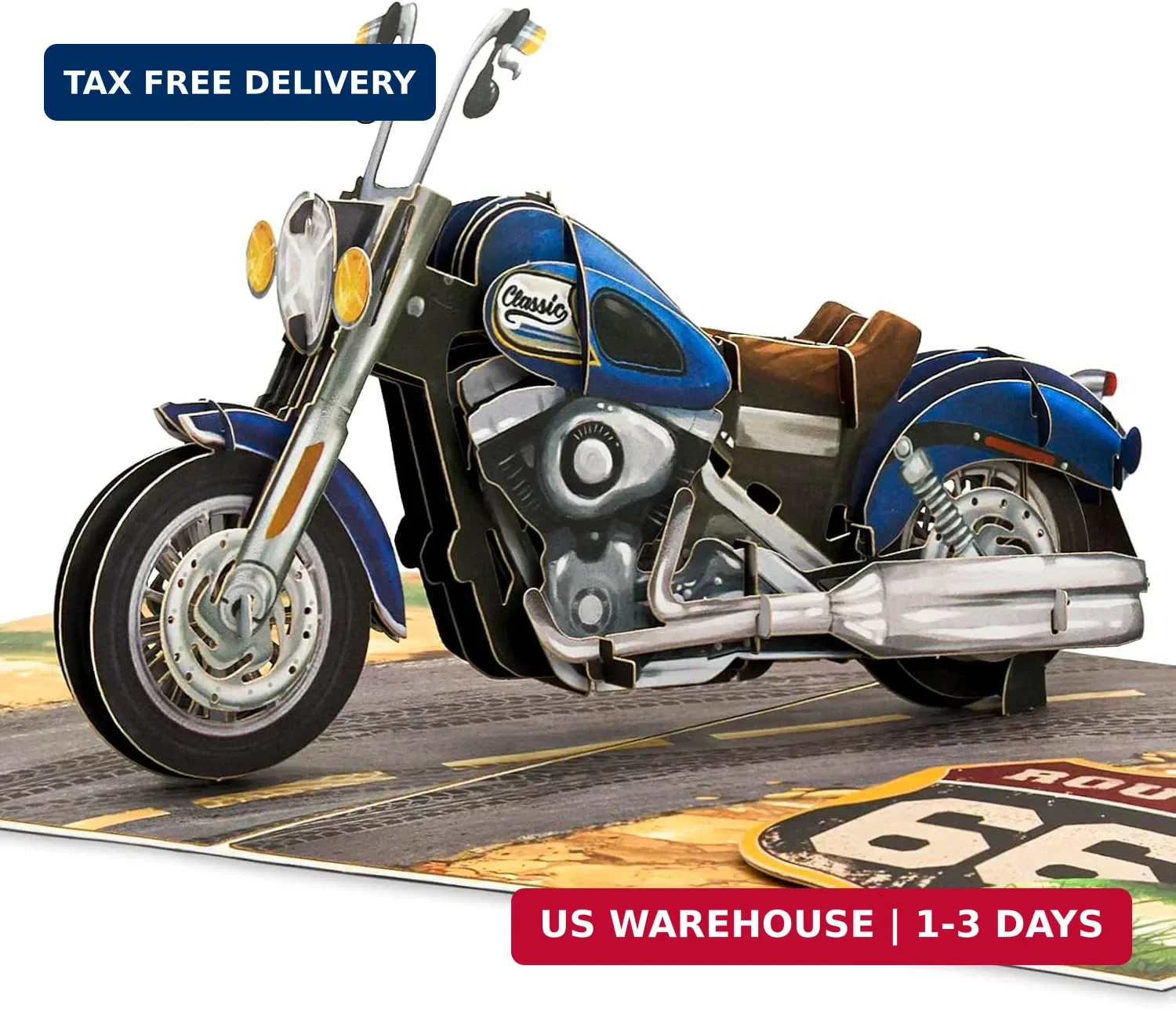 POPWOW Classic Motorcycle Pop Up Card, Birthday and Fathers Day Gift For Husband