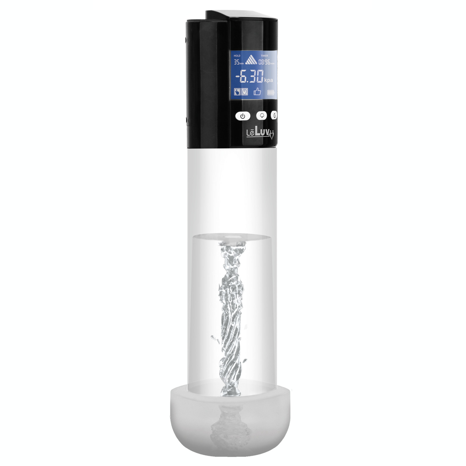 LeLuv Smart LCD iPump Penis Pump 8/9 Inch Cylinder +  Magic Sleeve™ Stamina Aid